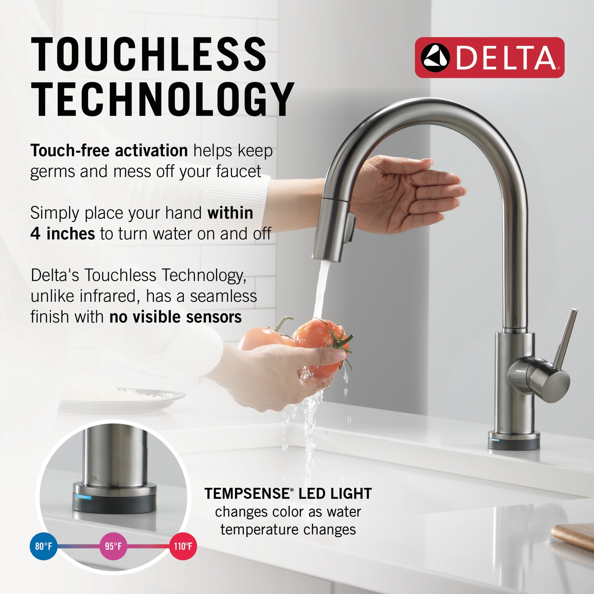 Delta Trinsic® VoiceIQ® Kitchen Faucet with Touch<sub>2</sub>O® Technology with Touchless Technology