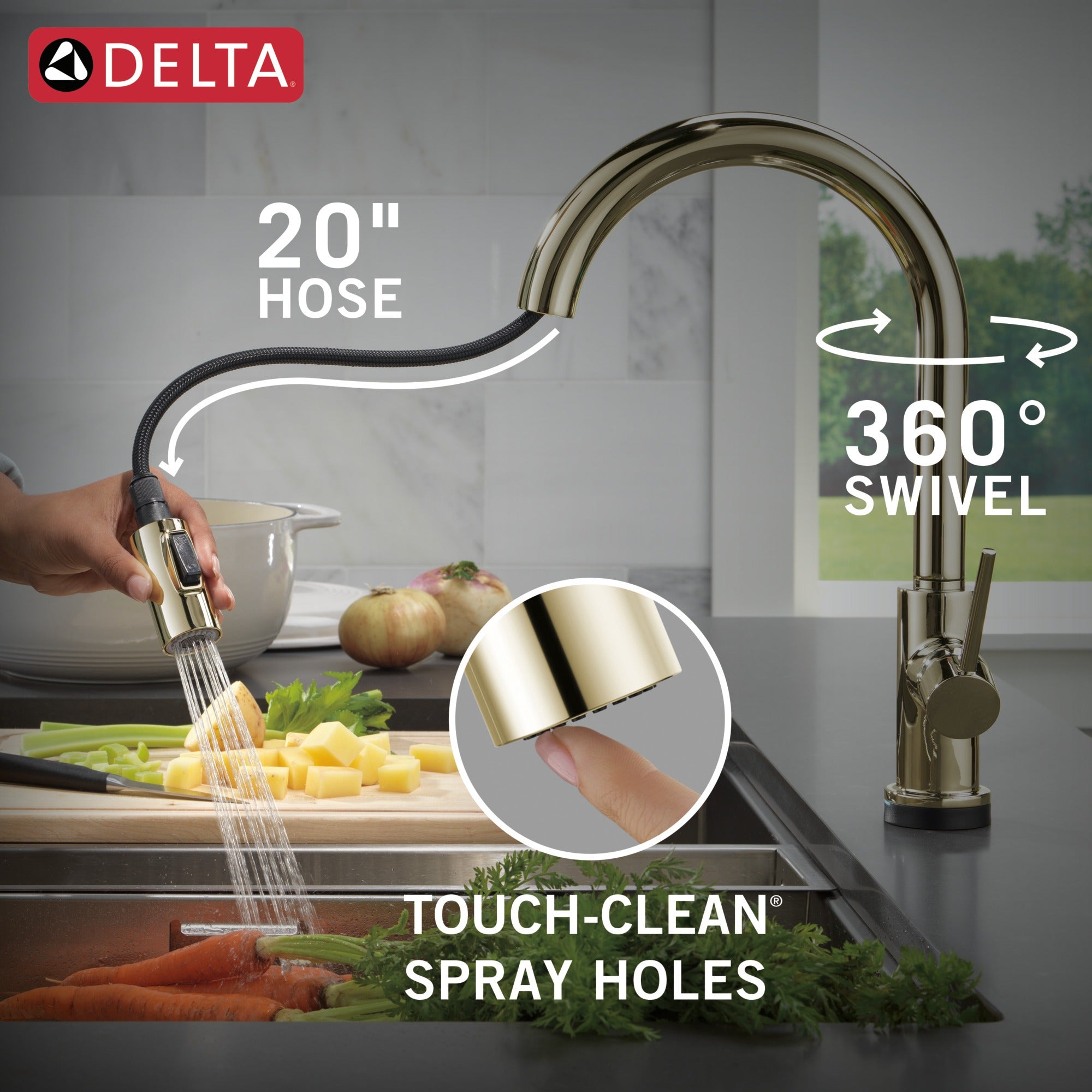 Delta Trinsic® VoiceIQ® Kitchen Faucet with Touch<sub>2</sub>O® Technology with Touchless Technology