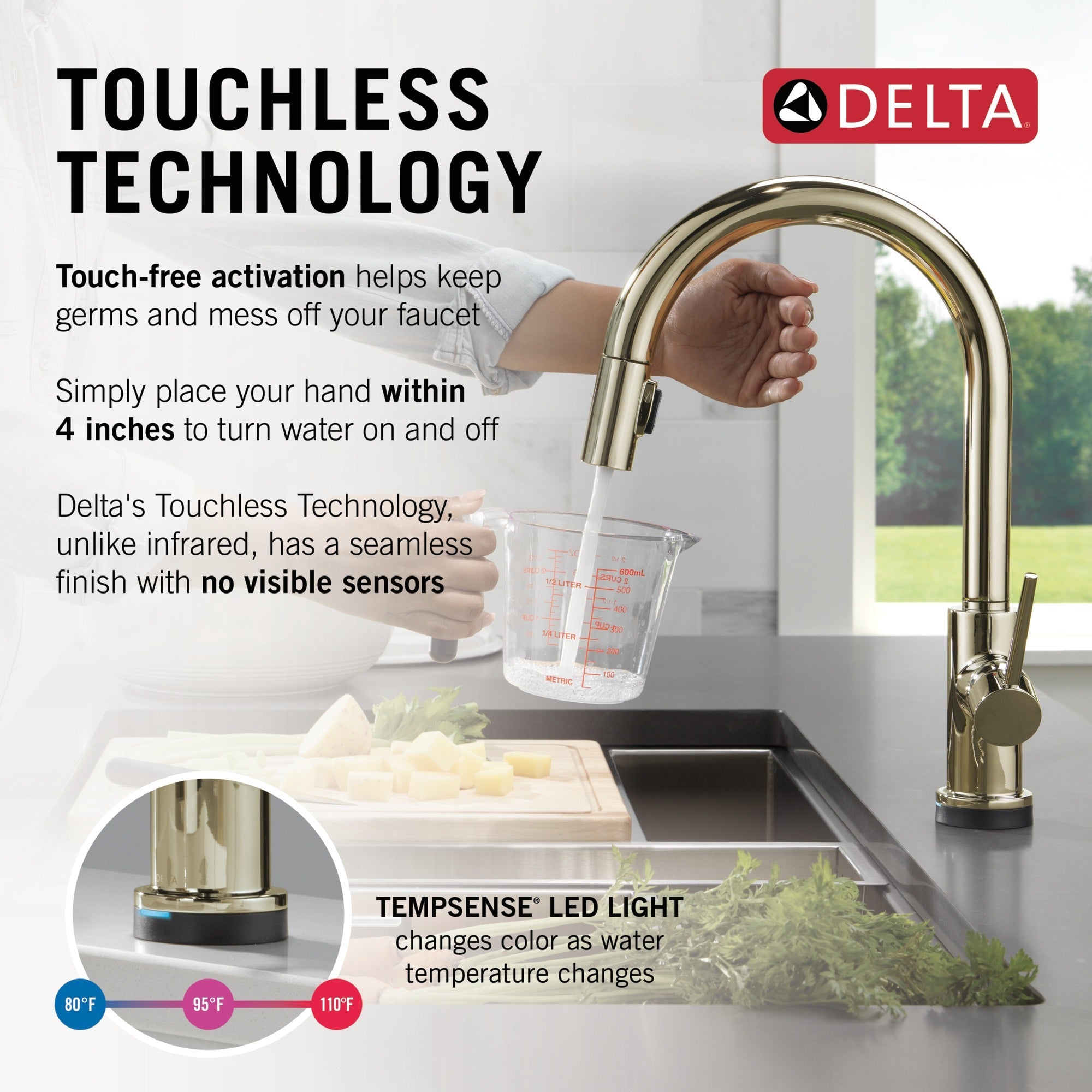 Delta Trinsic® VoiceIQ® Kitchen Faucet with Touch<sub>2</sub>O® Technology with Touchless Technology