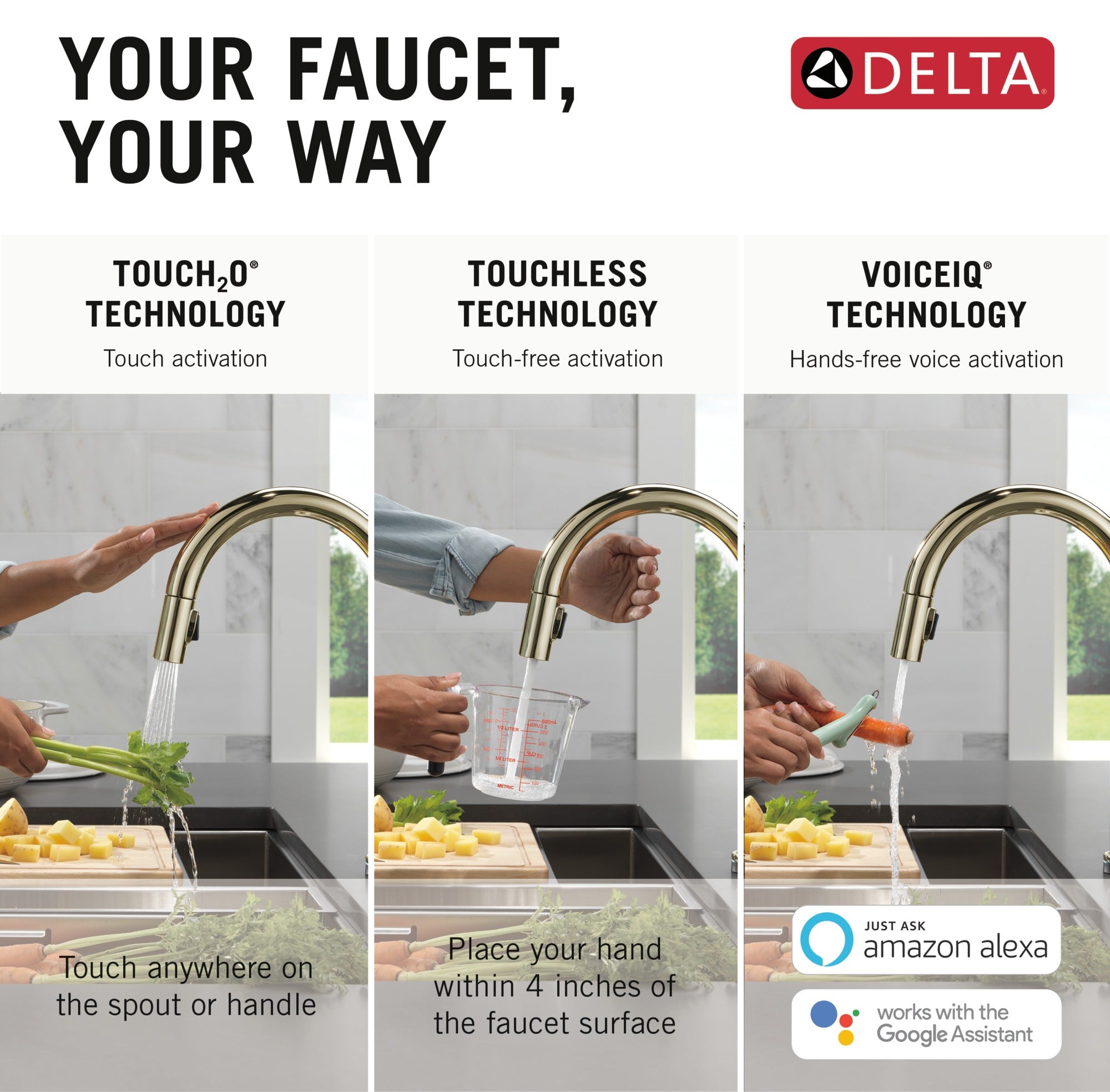 Delta Trinsic® VoiceIQ® Kitchen Faucet with Touch<sub>2</sub>O® Technology with Touchless Technology