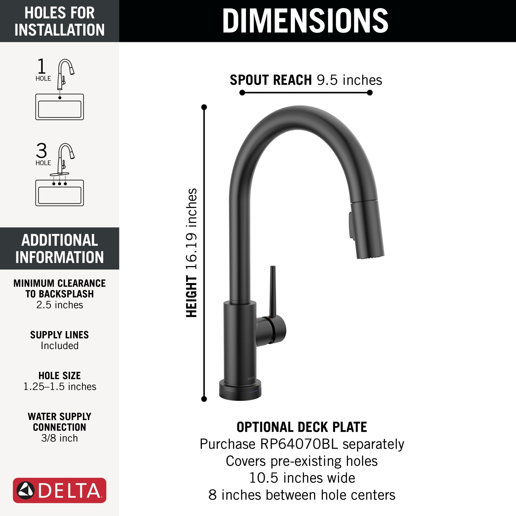 Delta Trinsic® VoiceIQ® Single-Handle Pull-Down Kitchen Faucet with Touch<sub>2</sub>O® Technology