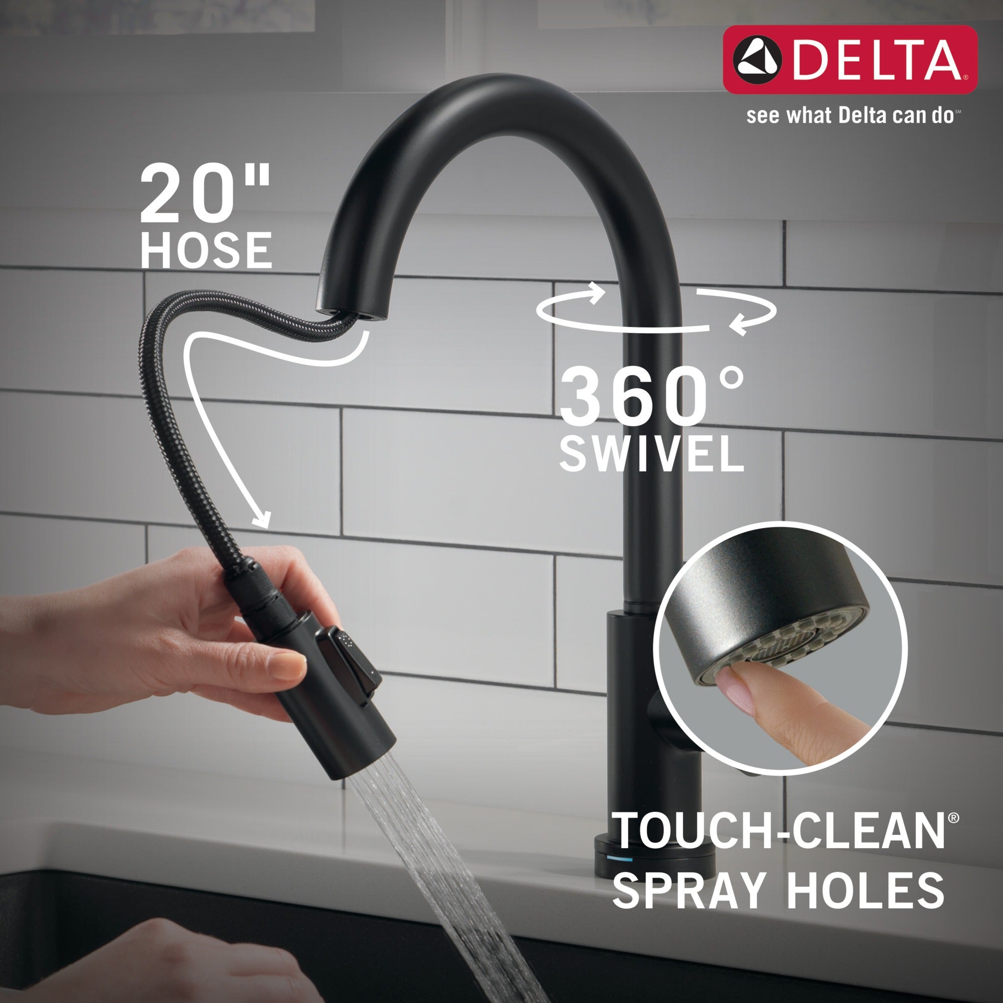 Delta Trinsic® VoiceIQ® Single-Handle Pull-Down Kitchen Faucet with Touch<sub>2</sub>O® Technology