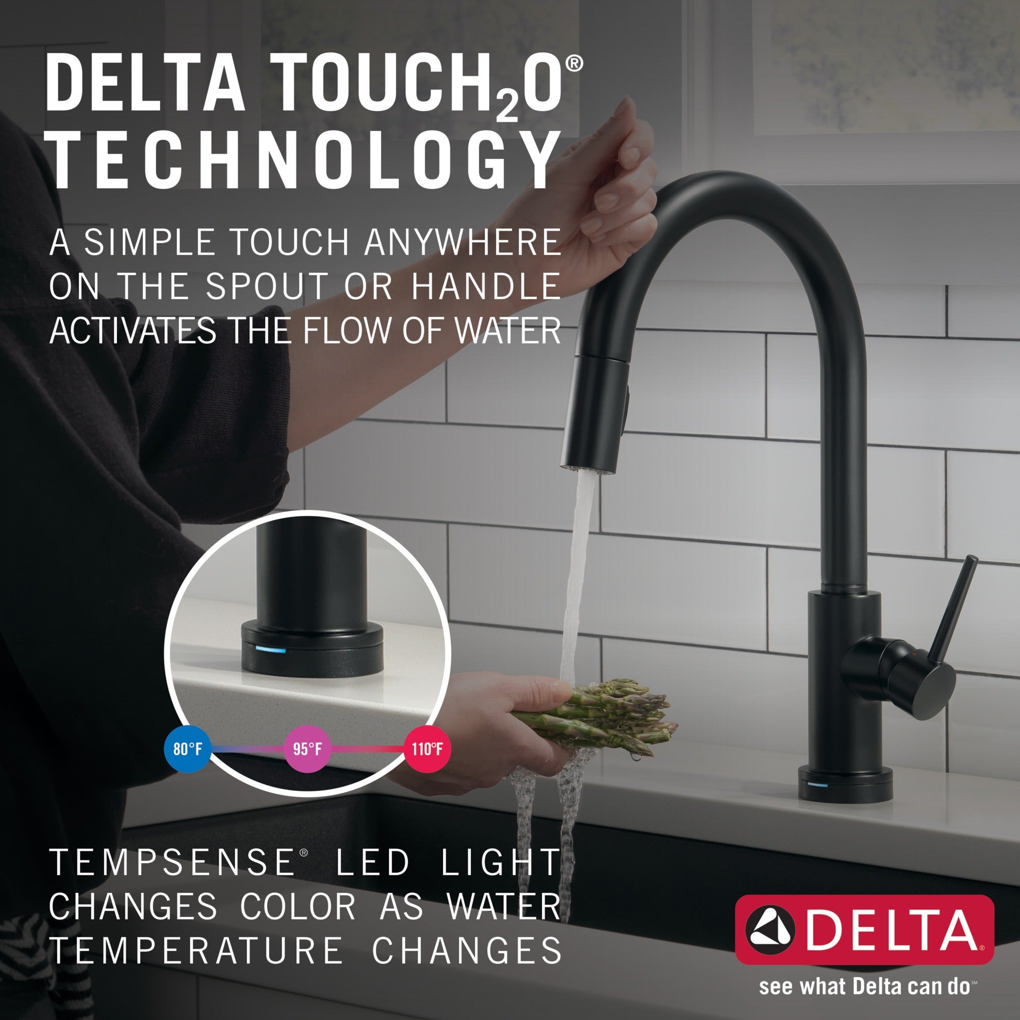 Delta Trinsic® VoiceIQ® Single-Handle Pull-Down Kitchen Faucet with Touch<sub>2</sub>O® Technology