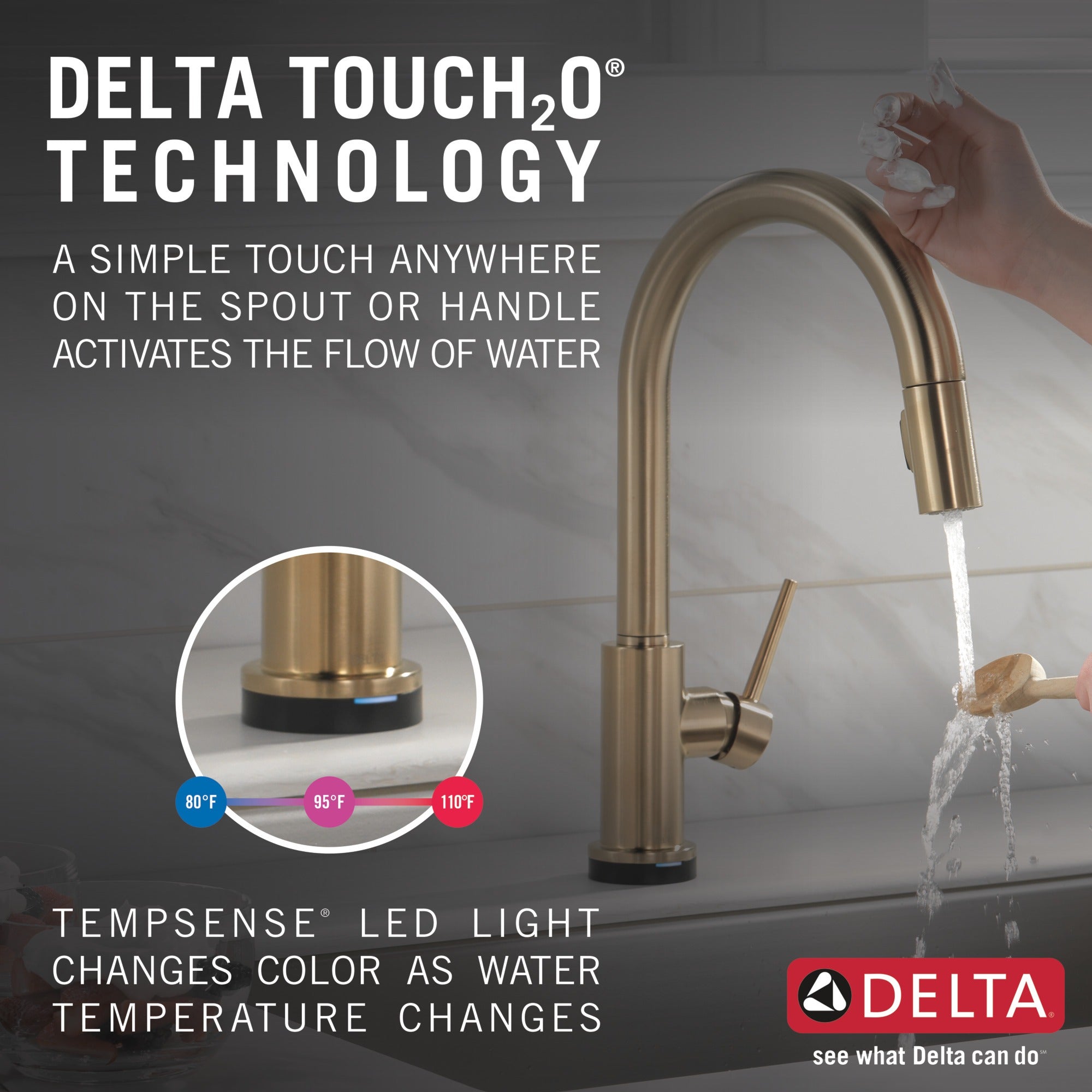 Delta Trinsic® VoiceIQ® Single-Handle Pull-Down Kitchen Faucet with Touch<sub>2</sub>O® Technology