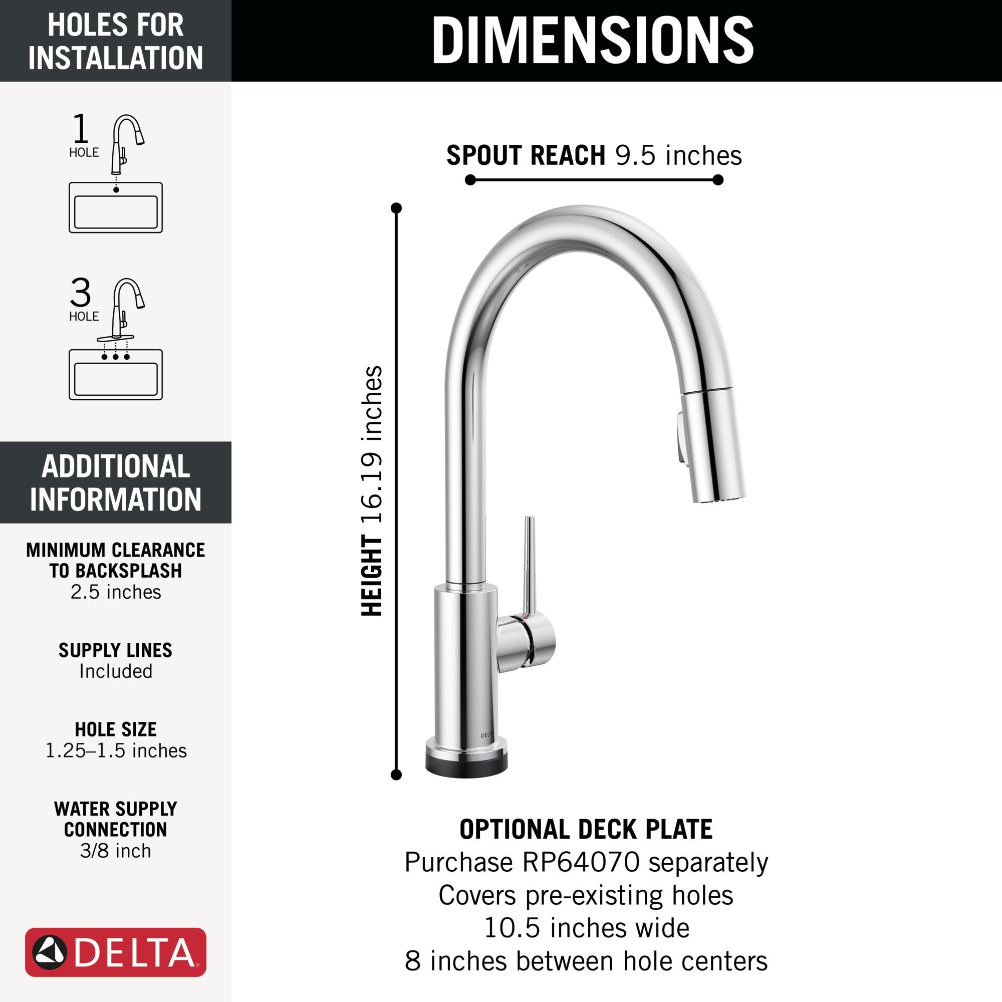 Delta Trinsic® VoiceIQ® Single-Handle Pull-Down Kitchen Faucet with Touch<sub>2</sub>O® Technology