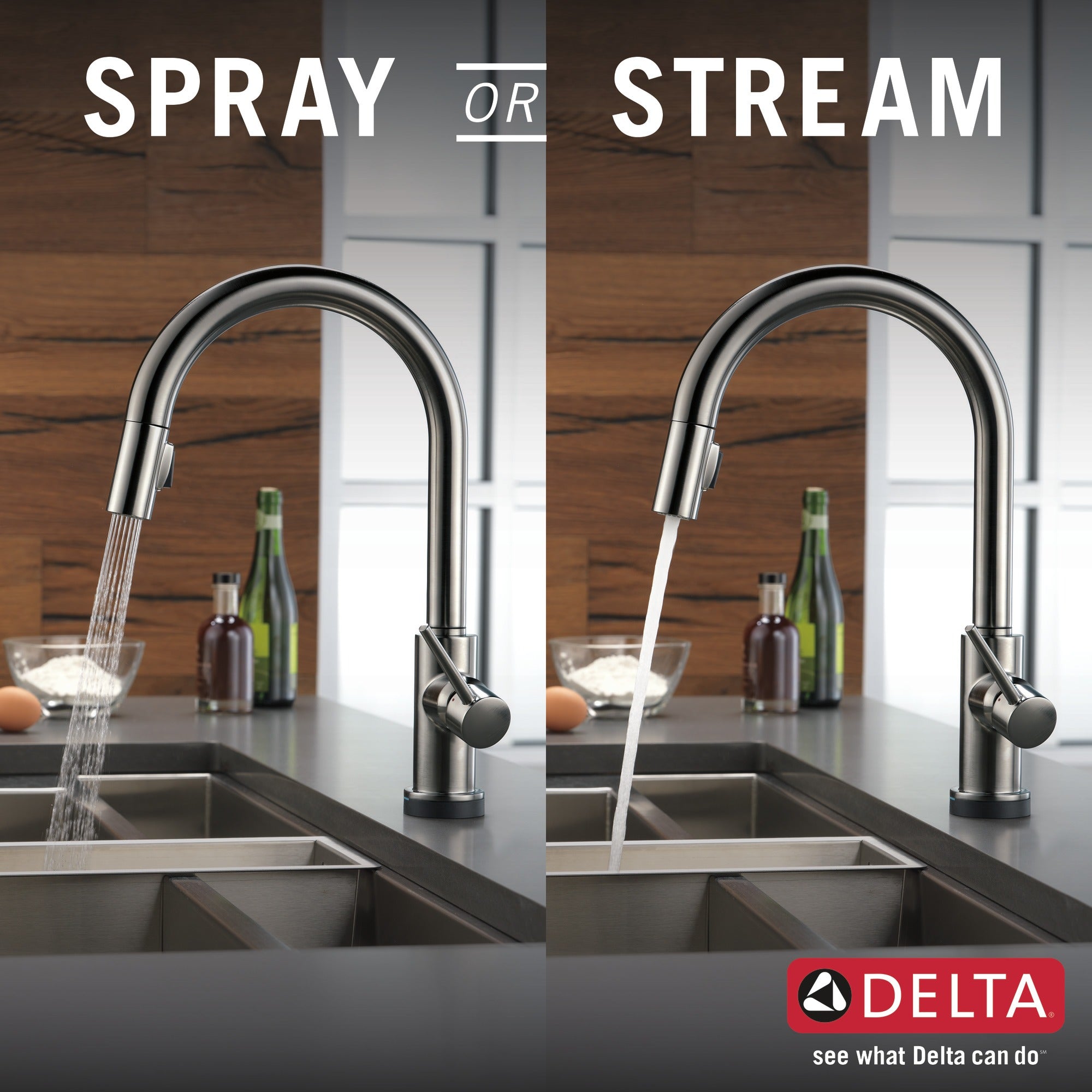 Delta Trinsic® VoiceIQ® Single-Handle Pull-Down Kitchen Faucet with Touch<sub>2</sub>O® Technology Technology