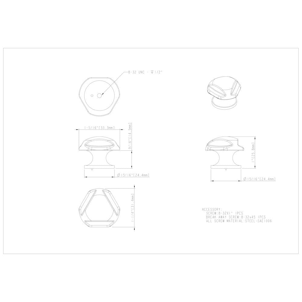 Hardware Resources 1-5/16" Overall Length Satin Nickel Chesapeake Cabinet Knob