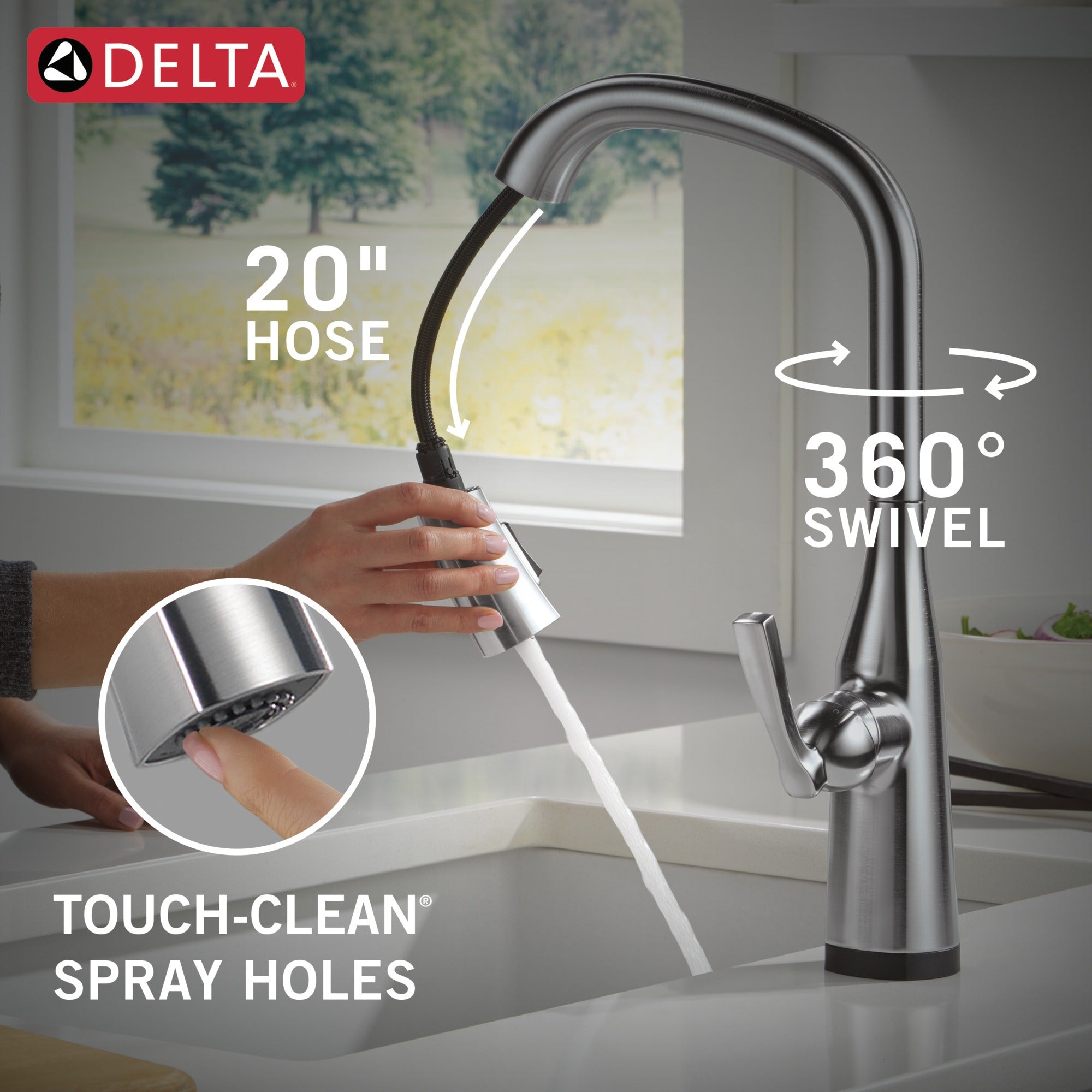 Delta Stryke® Touch<sub>2</sub>O® Technology Kitchen Faucet with Touchless Technology