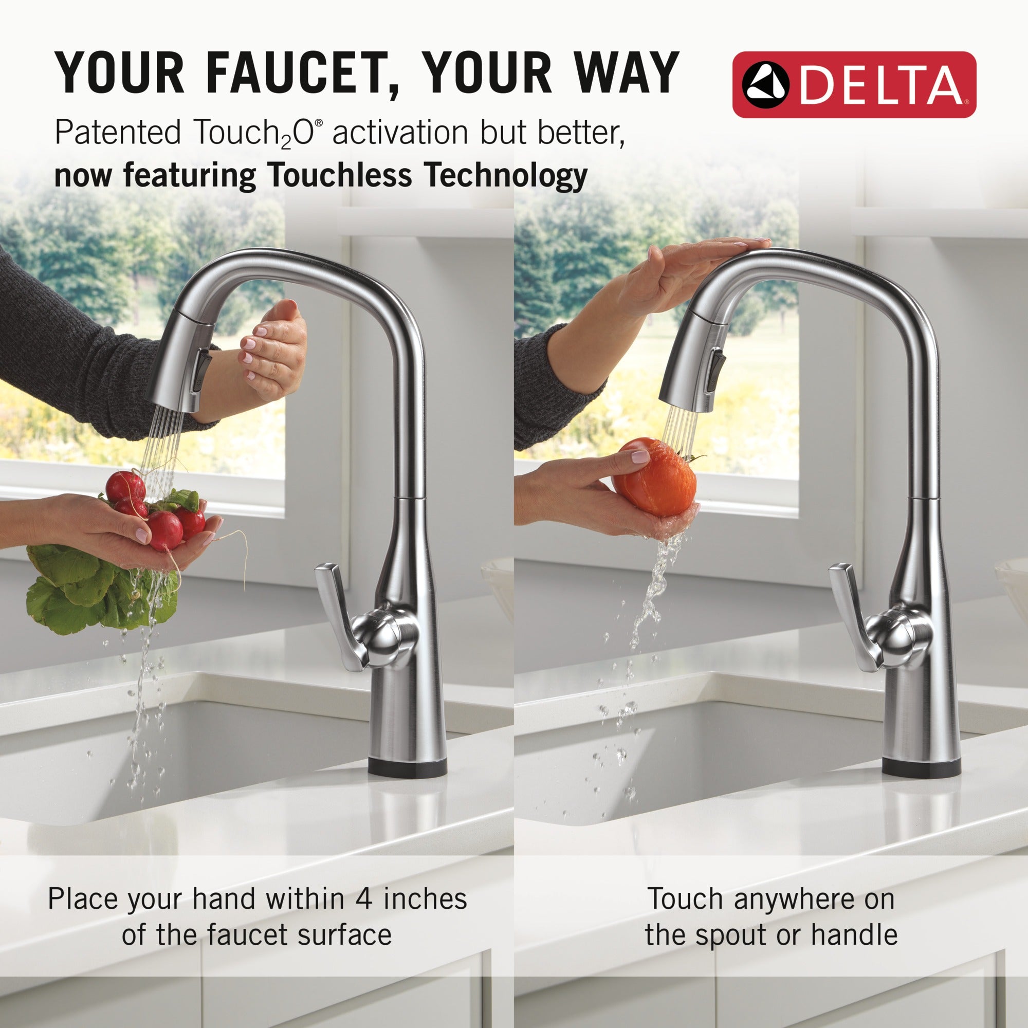 Delta Stryke® Touch<sub>2</sub>O® Technology Kitchen Faucet with Touchless Technology