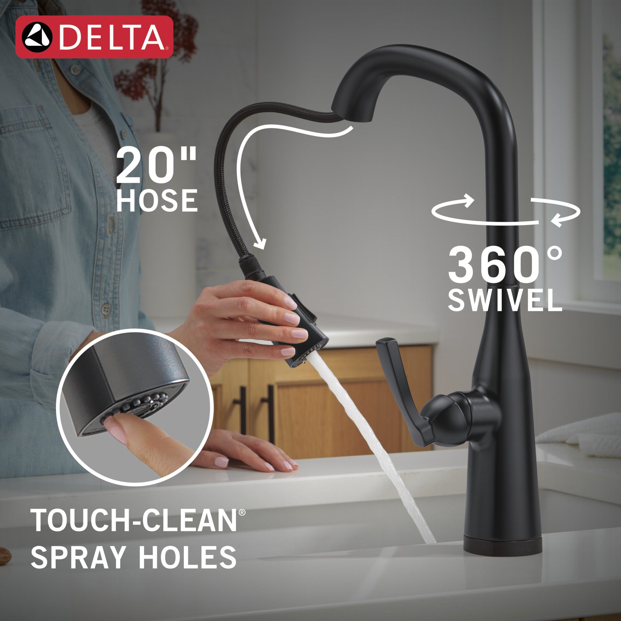 Delta Stryke® Touch<sub>2</sub>O® Technology Kitchen Faucet with Touchless Technology