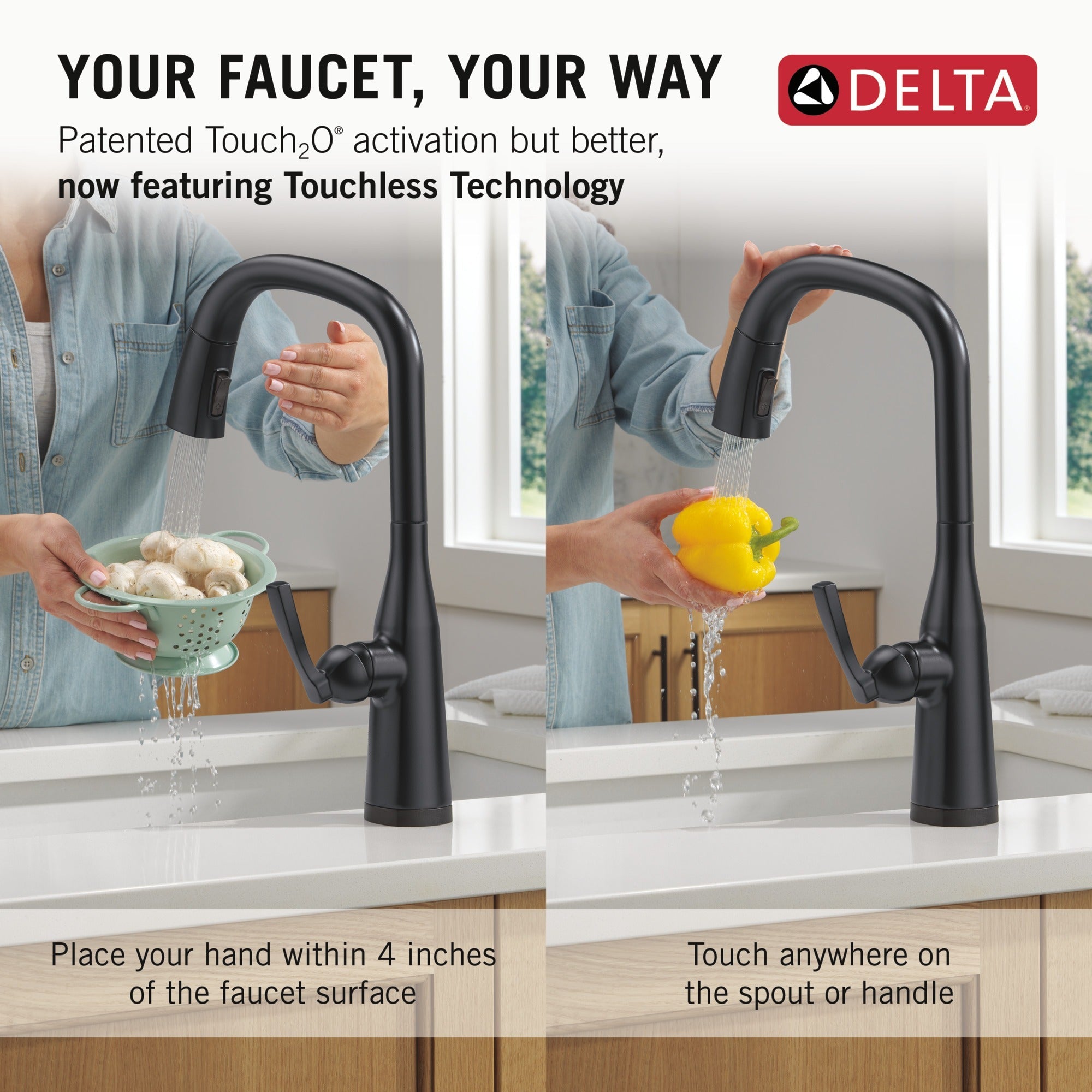 Delta Stryke® Touch<sub>2</sub>O® Technology Kitchen Faucet with Touchless Technology