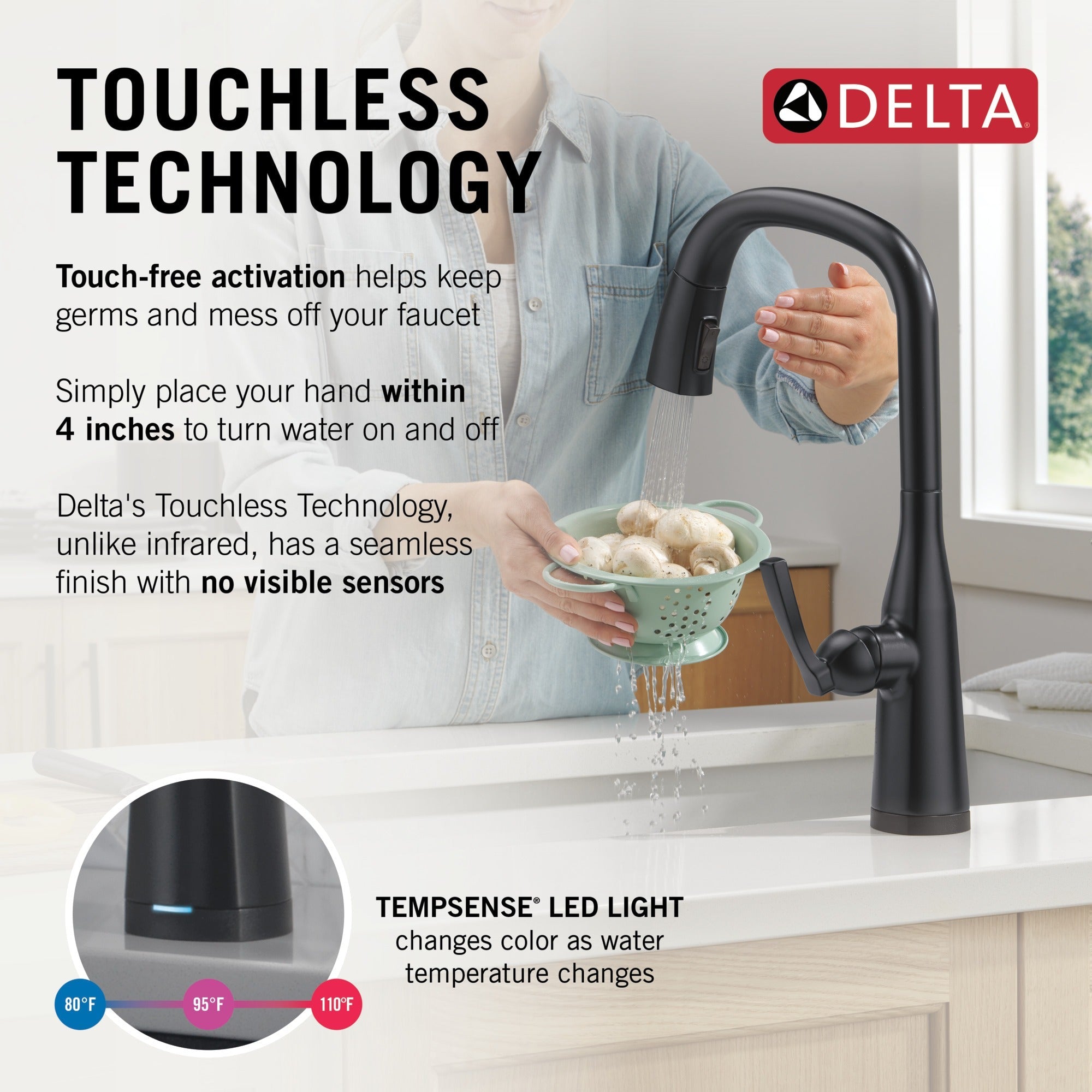 Delta Stryke® Touch<sub>2</sub>O® Technology Kitchen Faucet with Touchless Technology