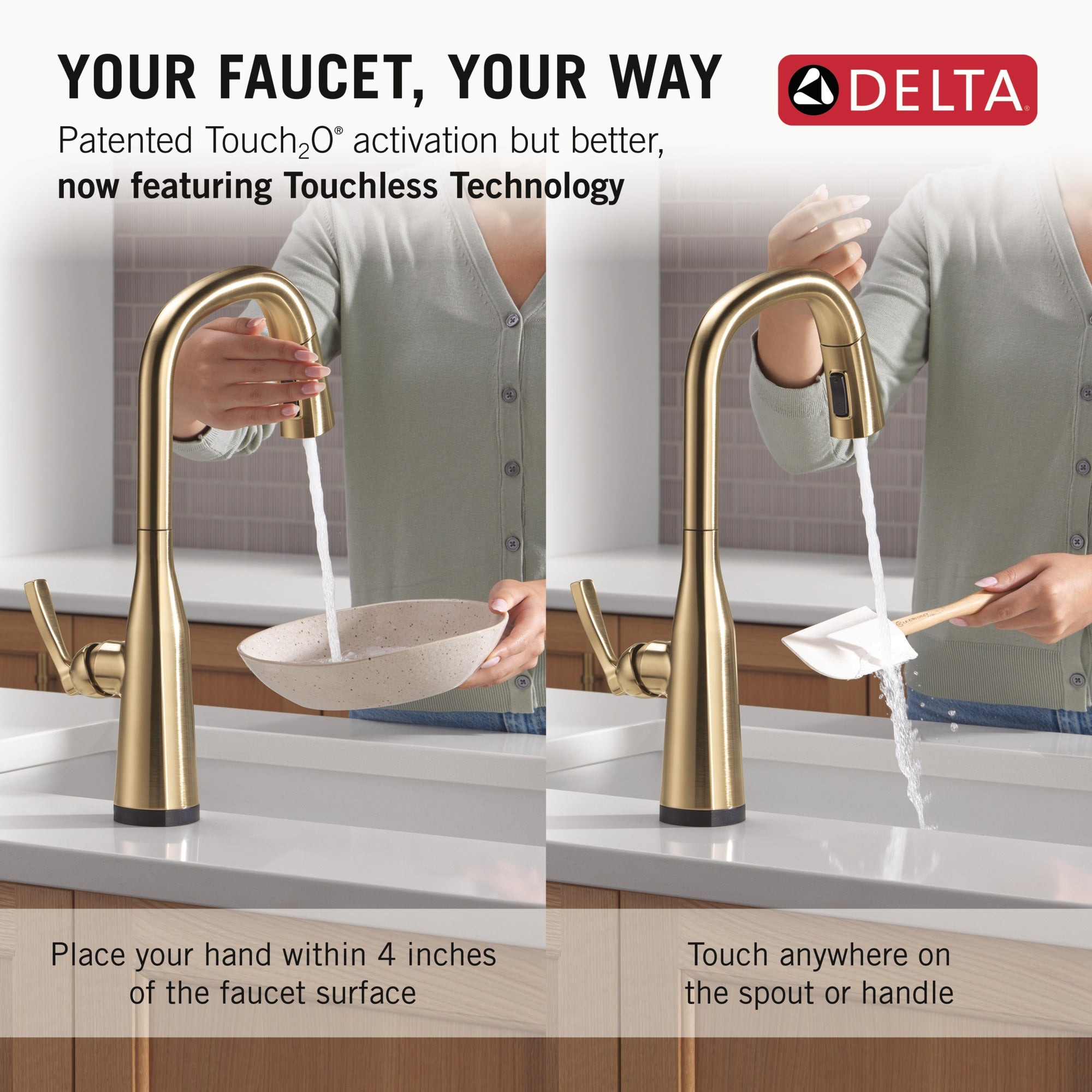 Delta Stryke® Touch<sub>2</sub>O® Technology Kitchen Faucet with Touchless Technology