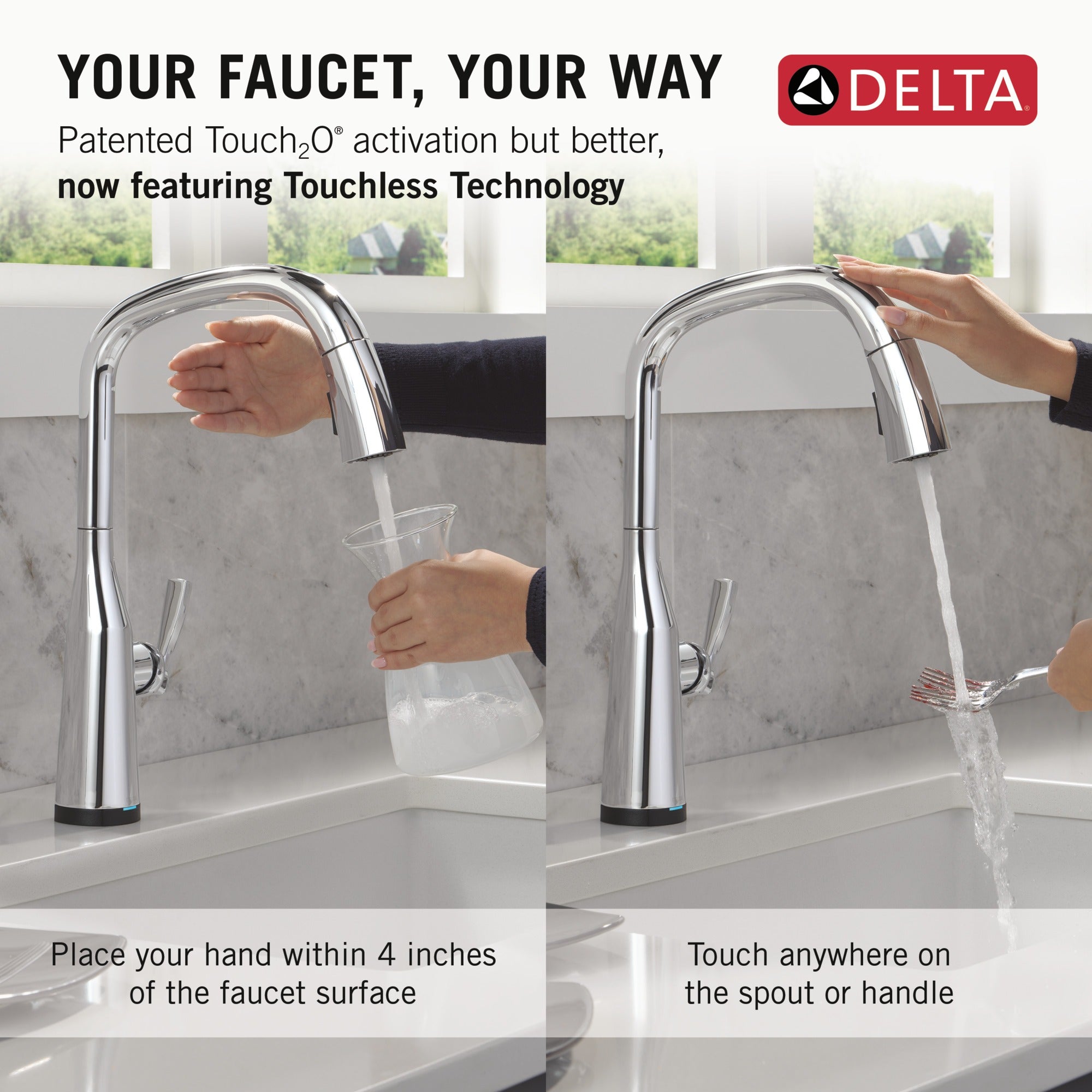 Delta Stryke® Touch<sub>2</sub>O® Technology Kitchen Faucet with Touchless Technology