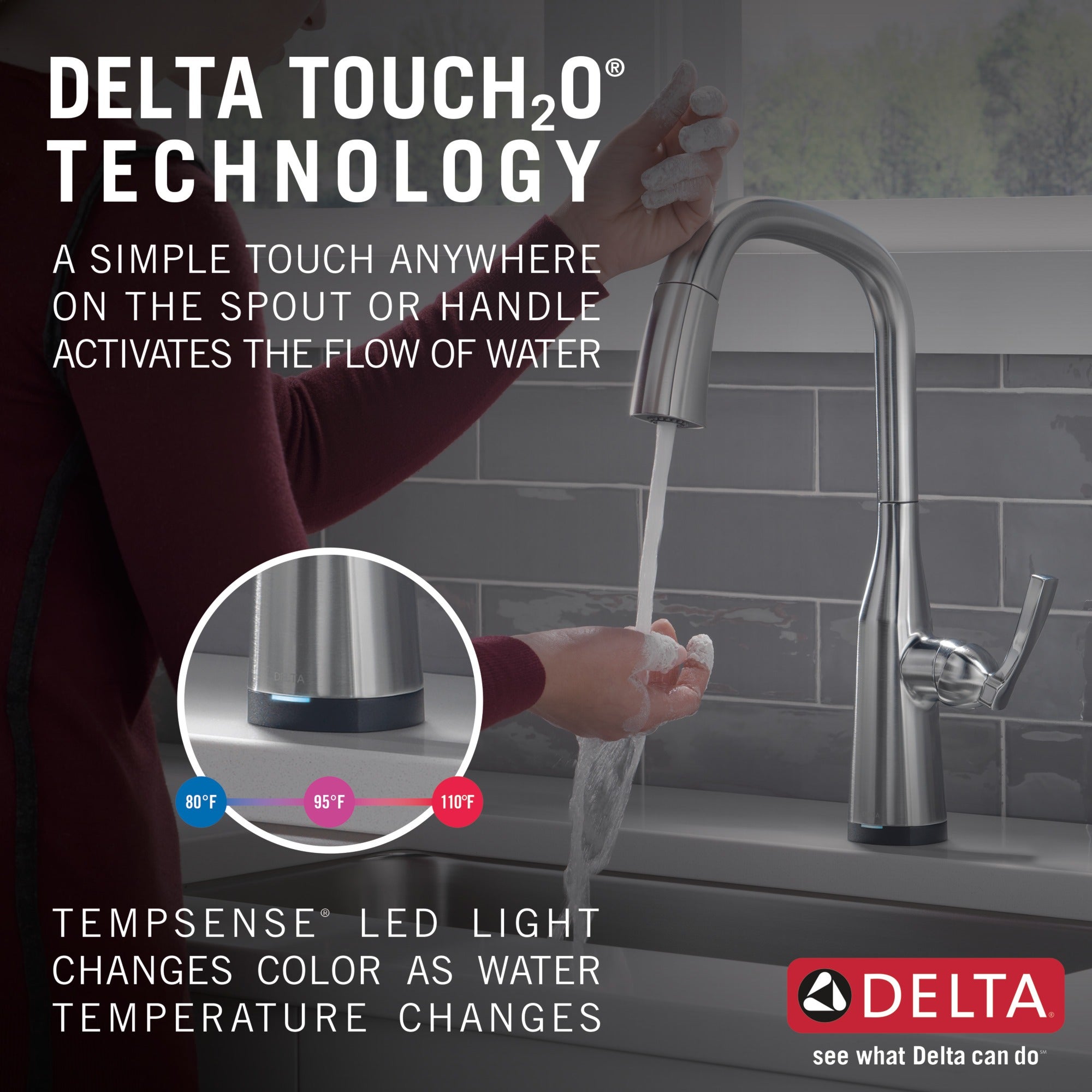 Delta Stryke® Touch<sub>2</sub>O® Pull-Down Kitchen w/ Voice