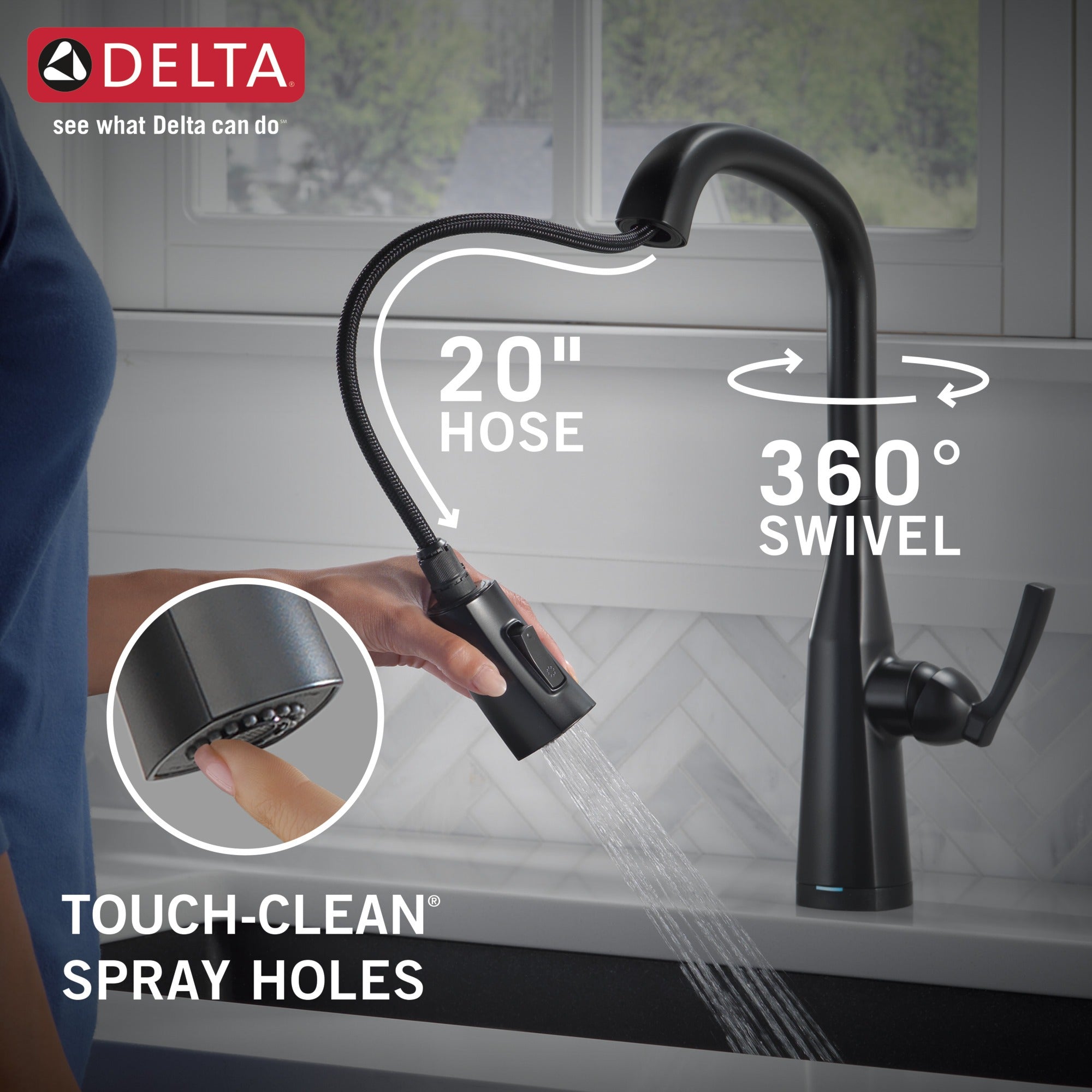 Delta Stryke® Touch<sub>2</sub>O® Pull-Down Kitchen w/ Voice