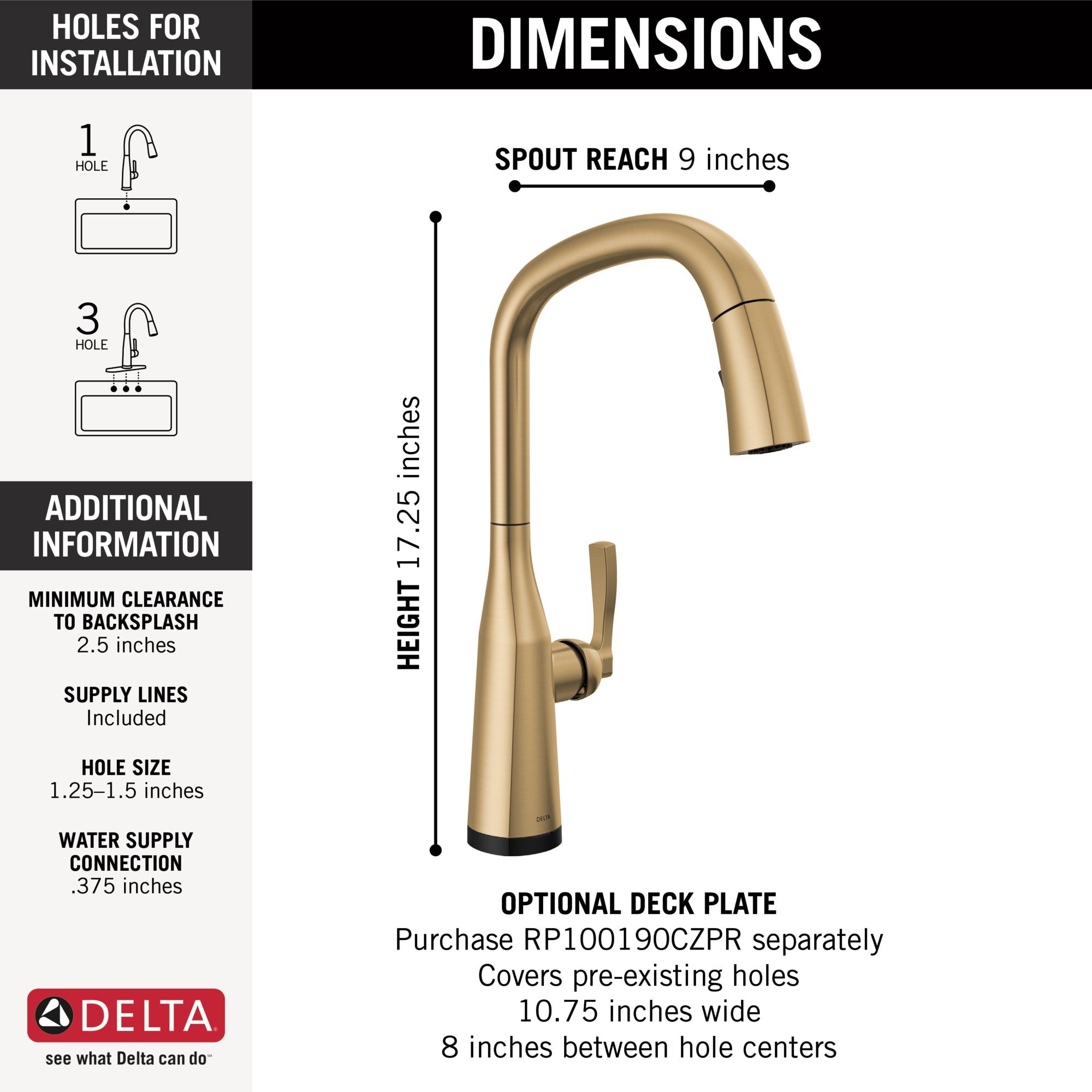 Delta Stryke® Touch<sub>2</sub>O® Pull-Down Kitchen w/ Voice