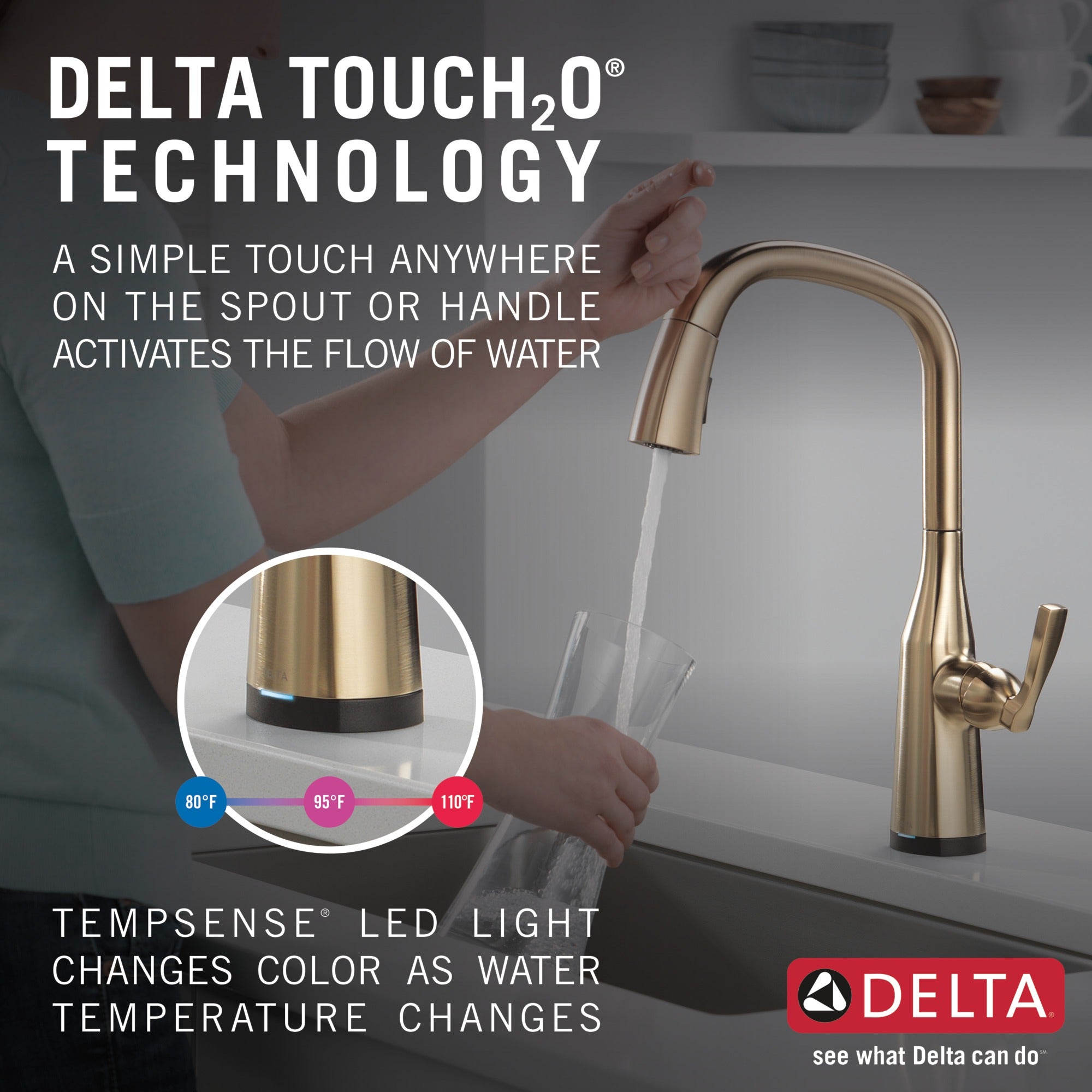 Delta Stryke® Touch<sub>2</sub>O® Pull-Down Kitchen w/ Voice