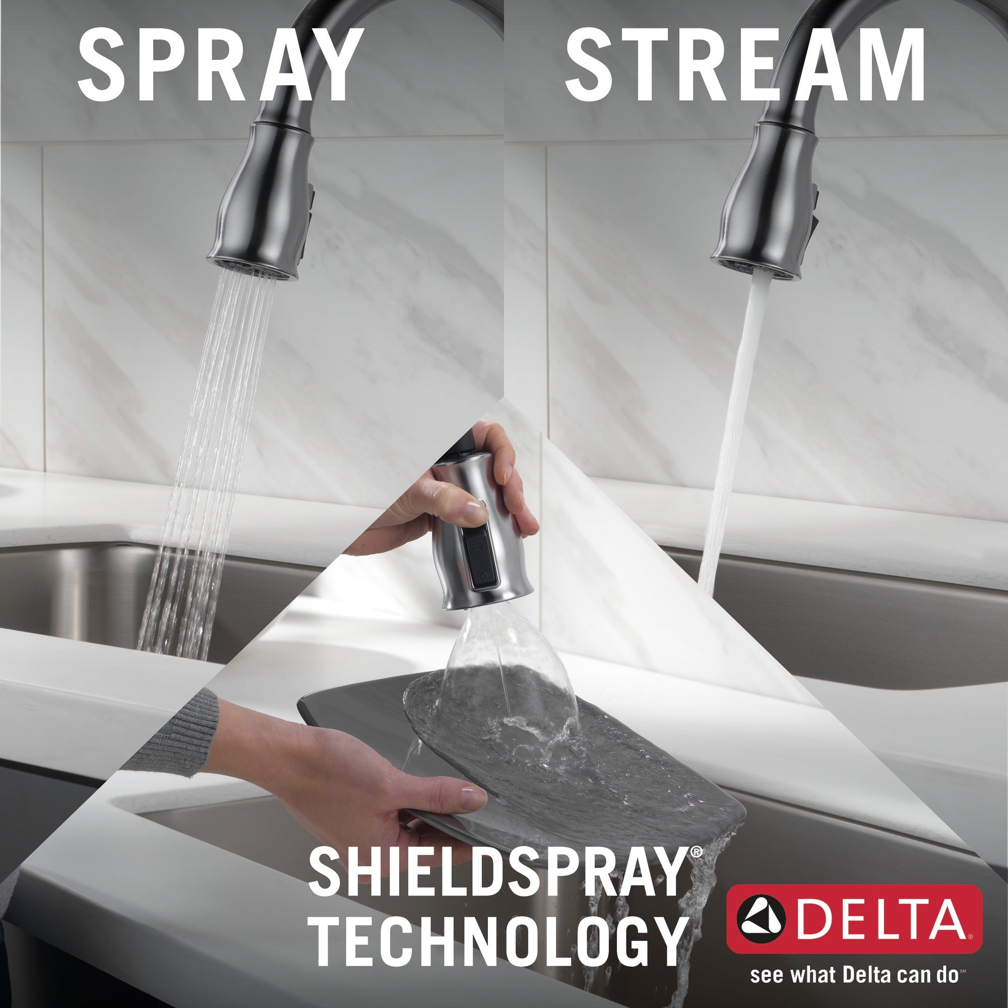 Delta Leland® Single Handle Pull-Down Kitchen Faucet with ShieldSpray® Technology
