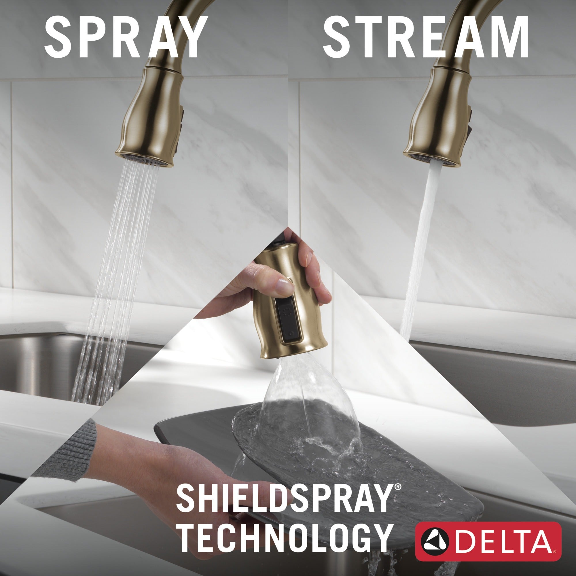 Delta Leland® Single Handle Pull-Down Kitchen Faucet with ShieldSpray® Technology