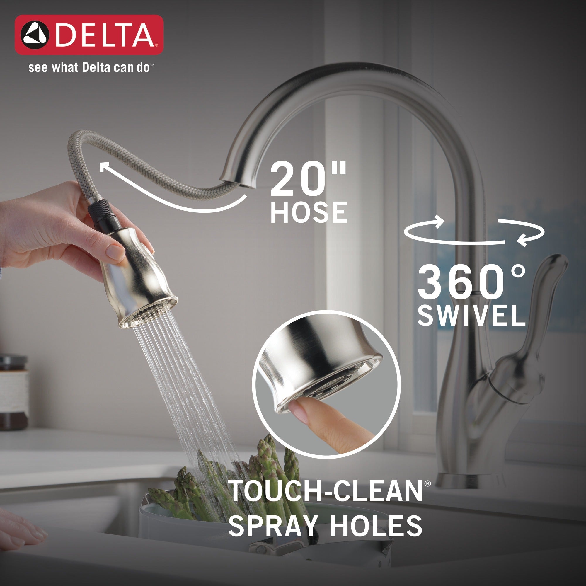 Delta Leland® Single Handle Pull-Down Kitchen Faucet with ShieldSpray® Technology