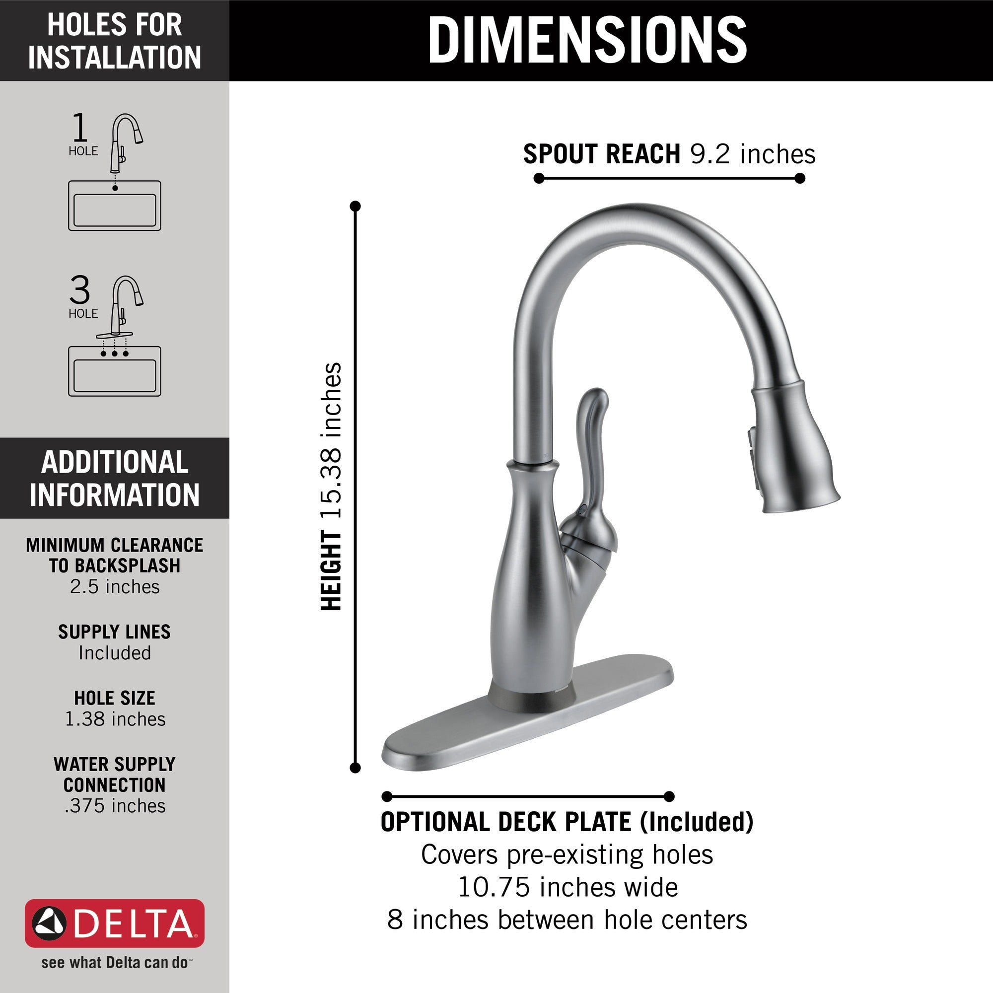 Delta Leland® Single Handle Pull-Down Kitchen Faucet with Touch<sub>2</sub>O® and ShieldSpray® Technologies