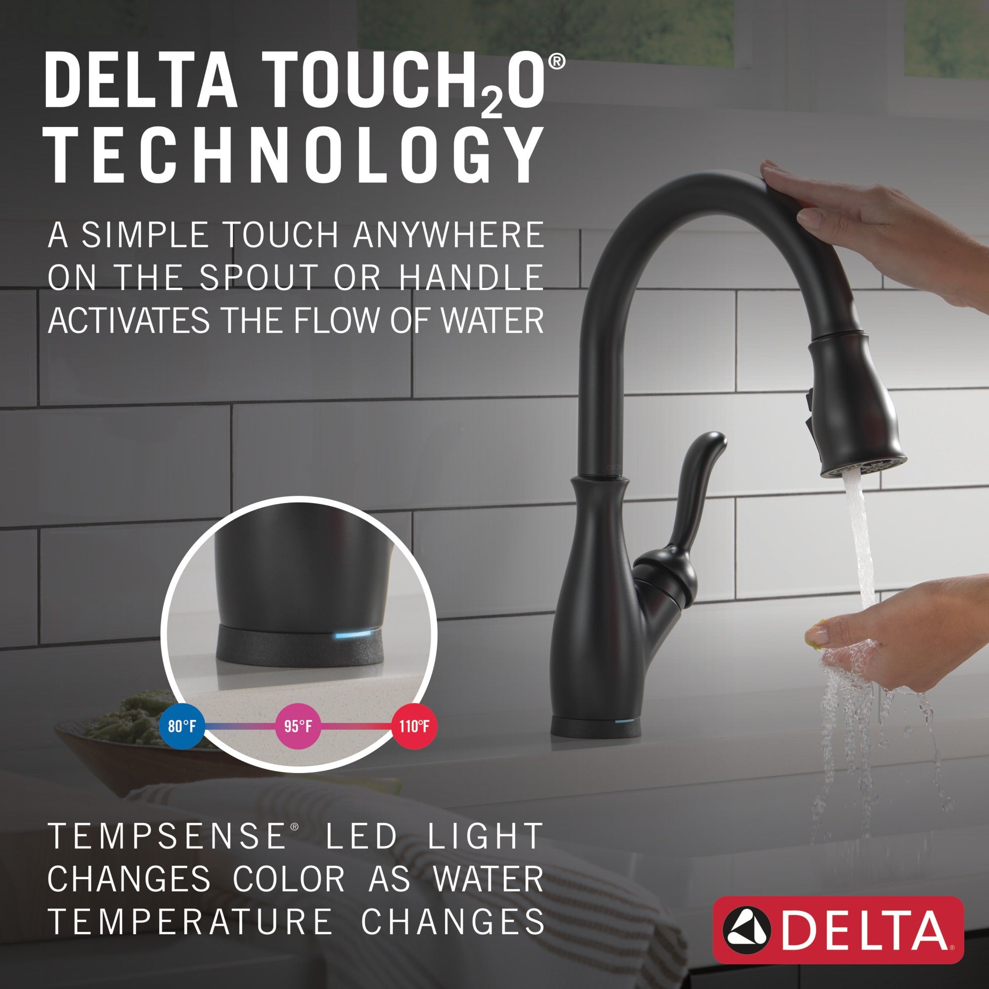 Delta Leland® Single Handle Pull-Down Kitchen Faucet With Touch<sub>2</sub>O® Technology And ShieldSpray® Technologies