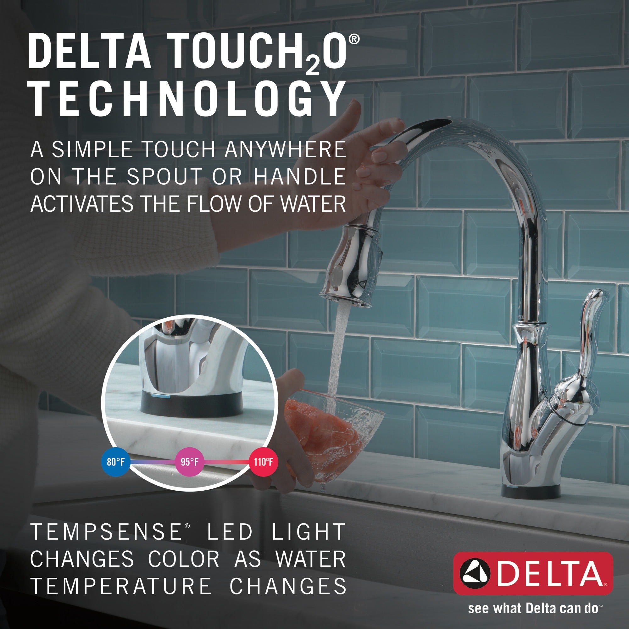 Delta Leland® Single Handle Pull-Down Kitchen Faucet with Touch<sub>2</sub>O® and ShieldSpray® Technologies
