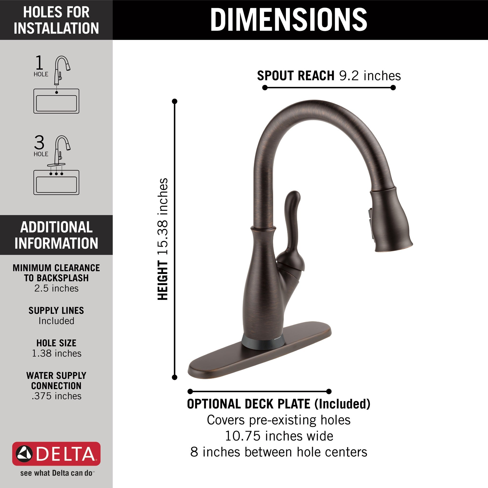 Delta Leland® Single Handle Pull-Down Kitchen Faucet with Touch<sub>2</sub>O® and ShieldSpray® Technologies