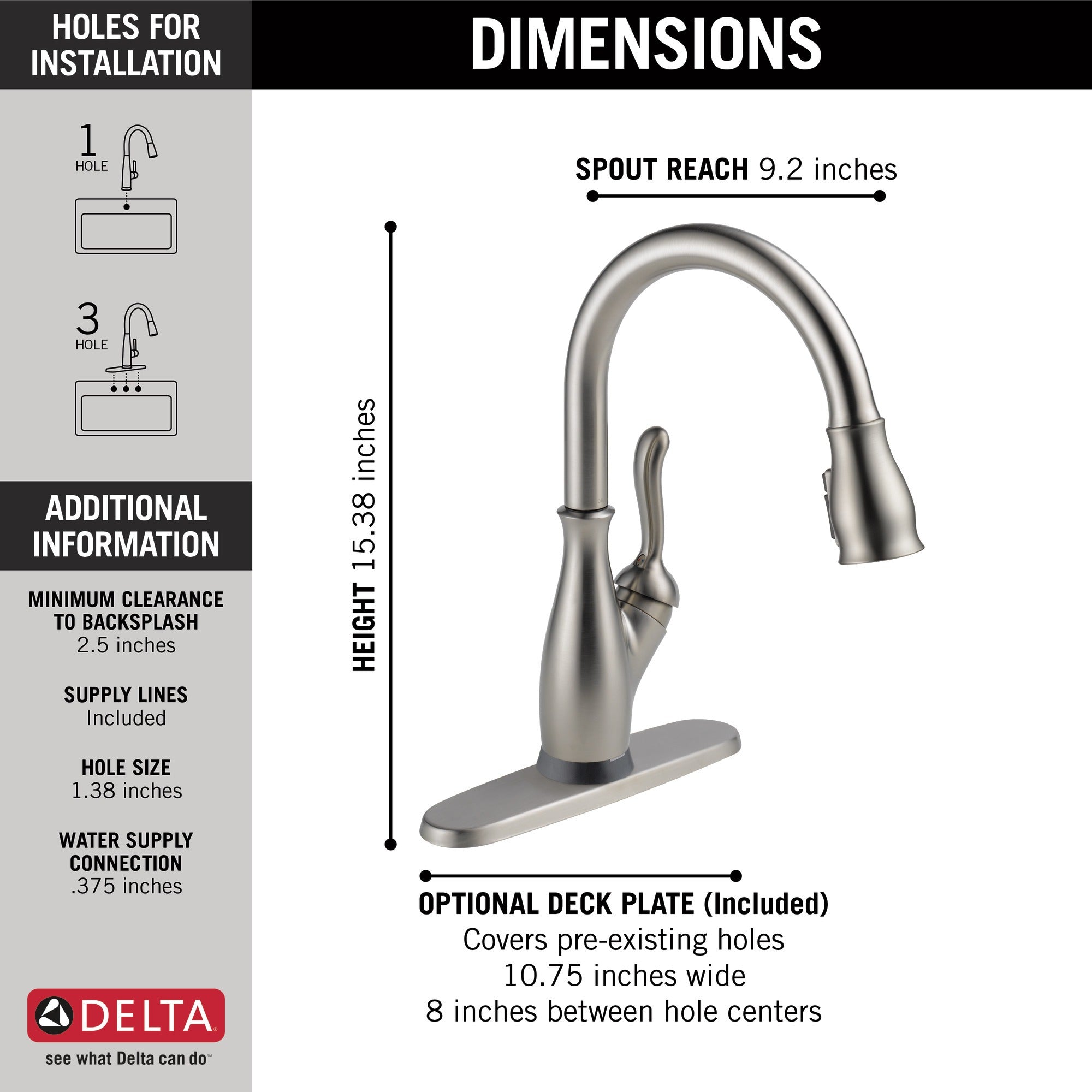 Delta Leland® Single Handle Pull-Down Kitchen Faucet with Touch<sub>2</sub>O® and ShieldSpray® Technologies