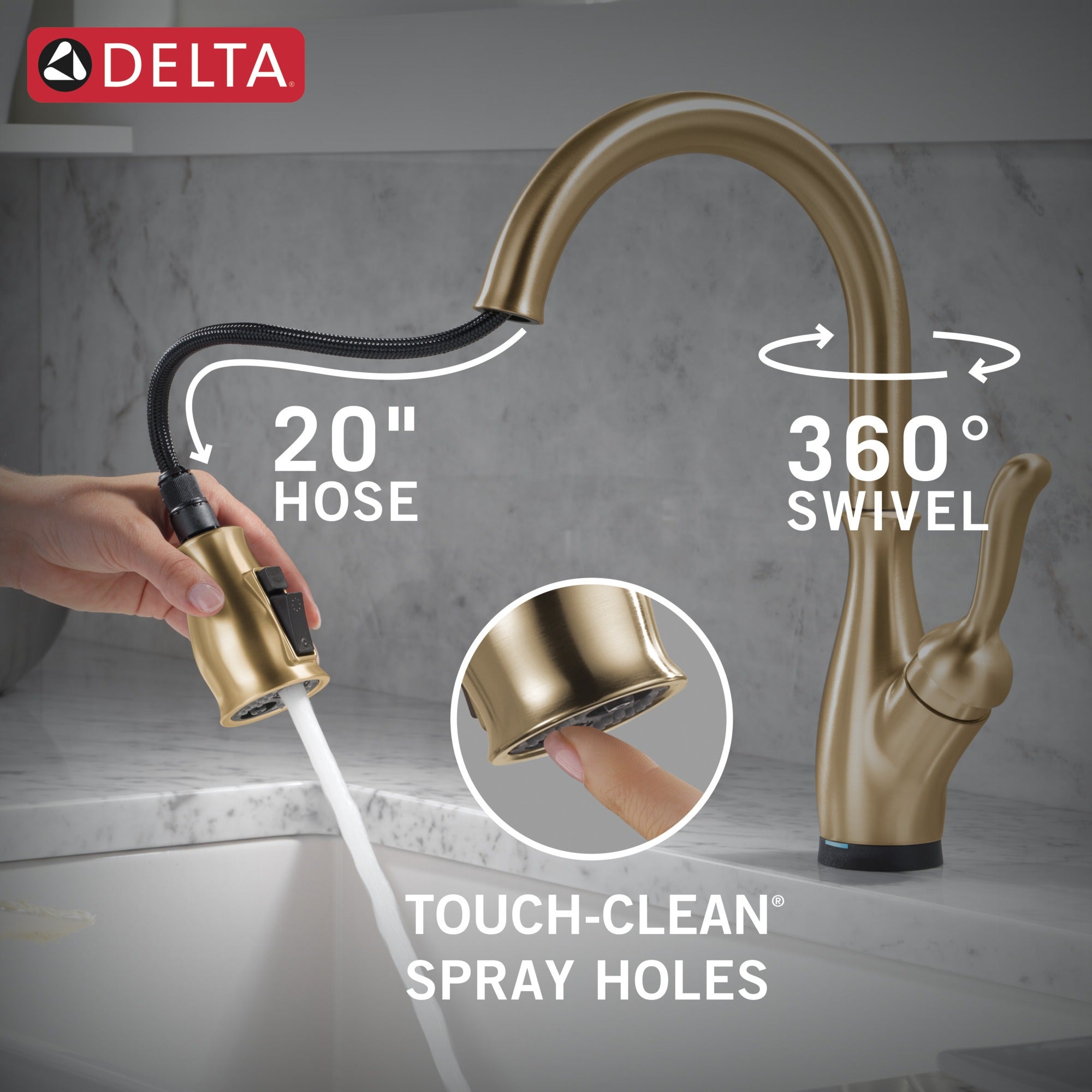 Delta Leland® Touch<sub>2</sub>O® Technology Kitchen Faucet with Touchless Technology