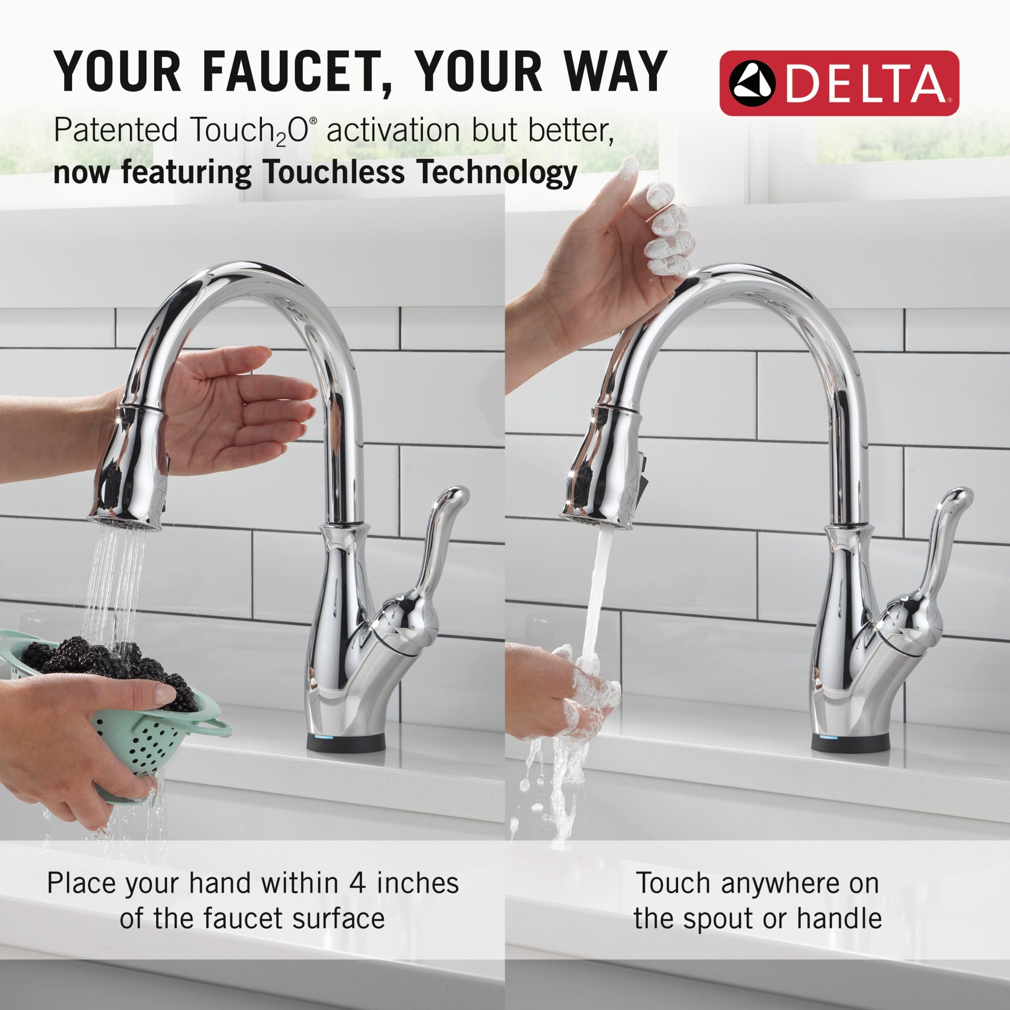 Delta Leland® Touch<sub>2</sub>O® Technology Kitchen Faucet with Touchless Technology
