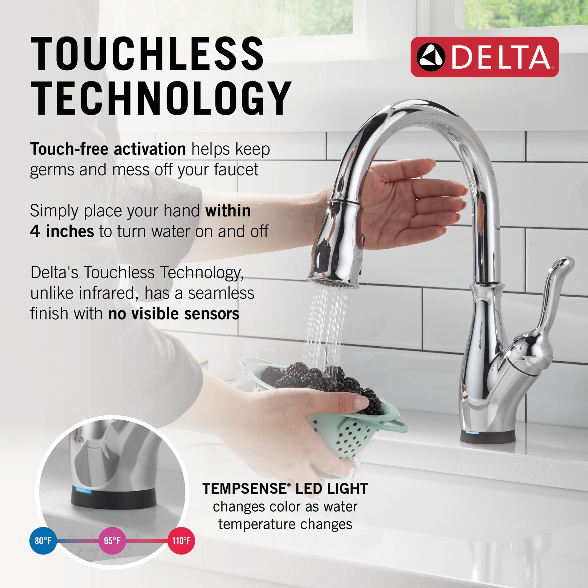 Delta Leland® Touch<sub>2</sub>O® Technology Kitchen Faucet with Touchless Technology