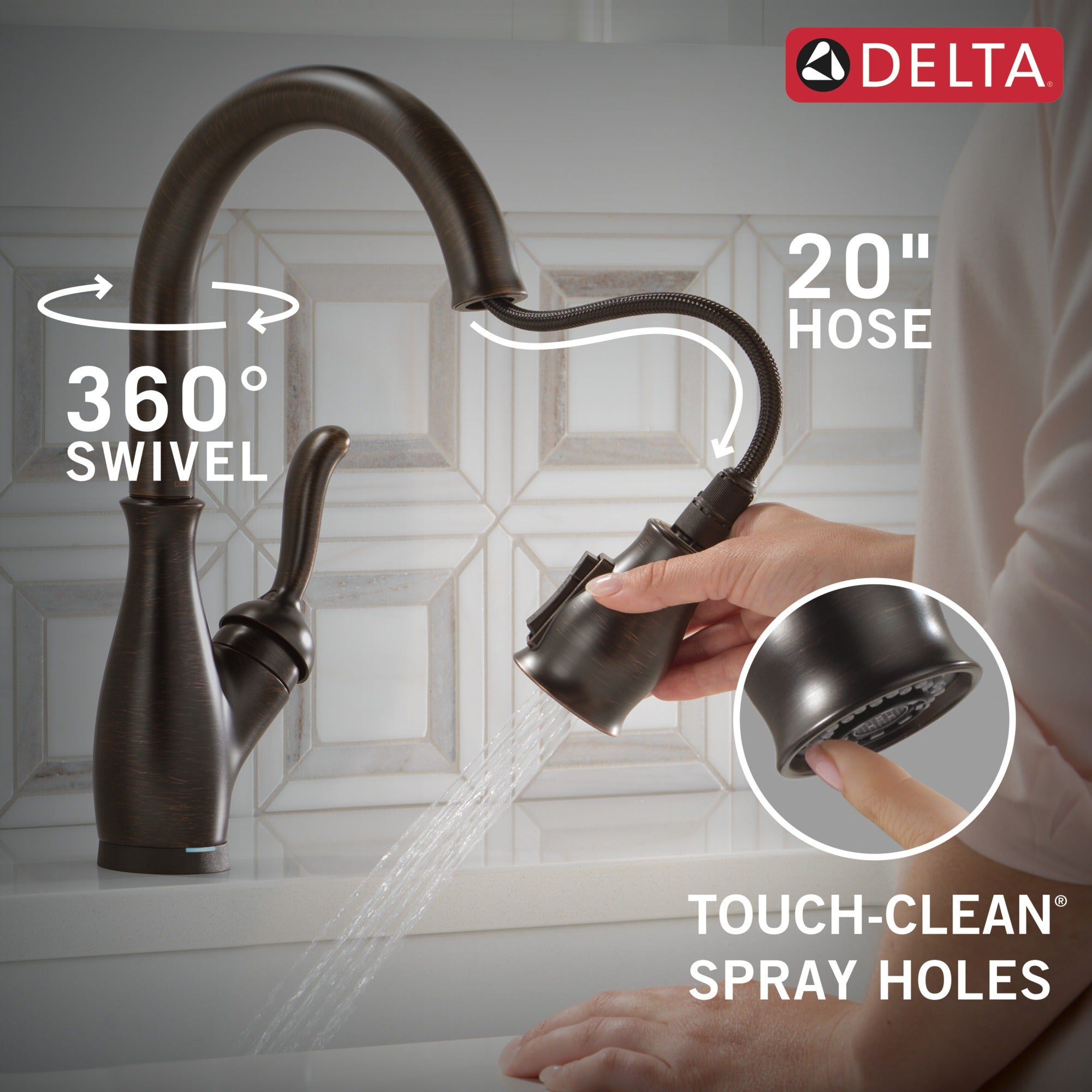 Delta Leland® Touch<sub>2</sub>O® Technology Kitchen Faucet with Touchless Technology