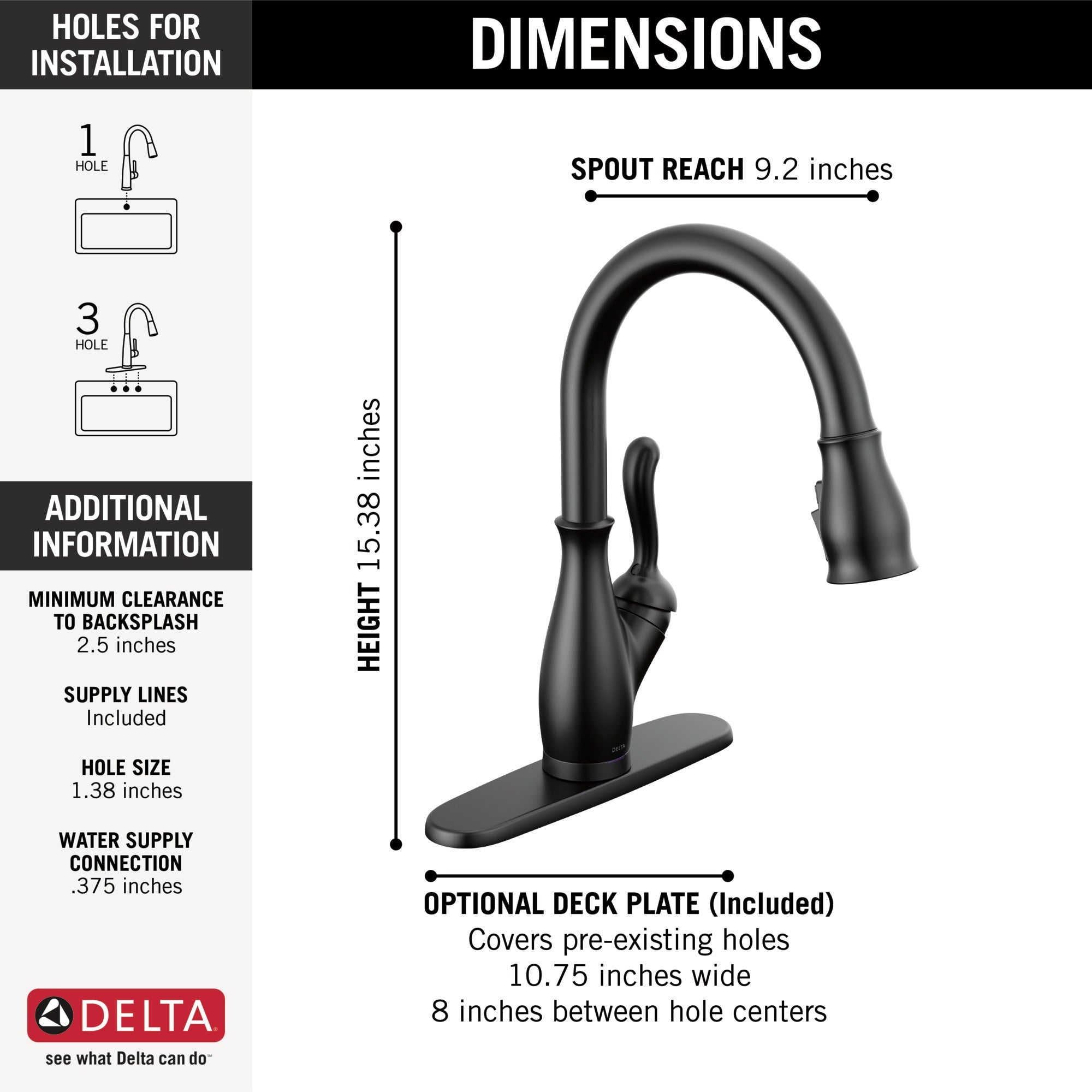 Delta Leland® VoiceIQ® Single Handle Pull-Down Faucet with Touch<sub>2</sub>O® Technology