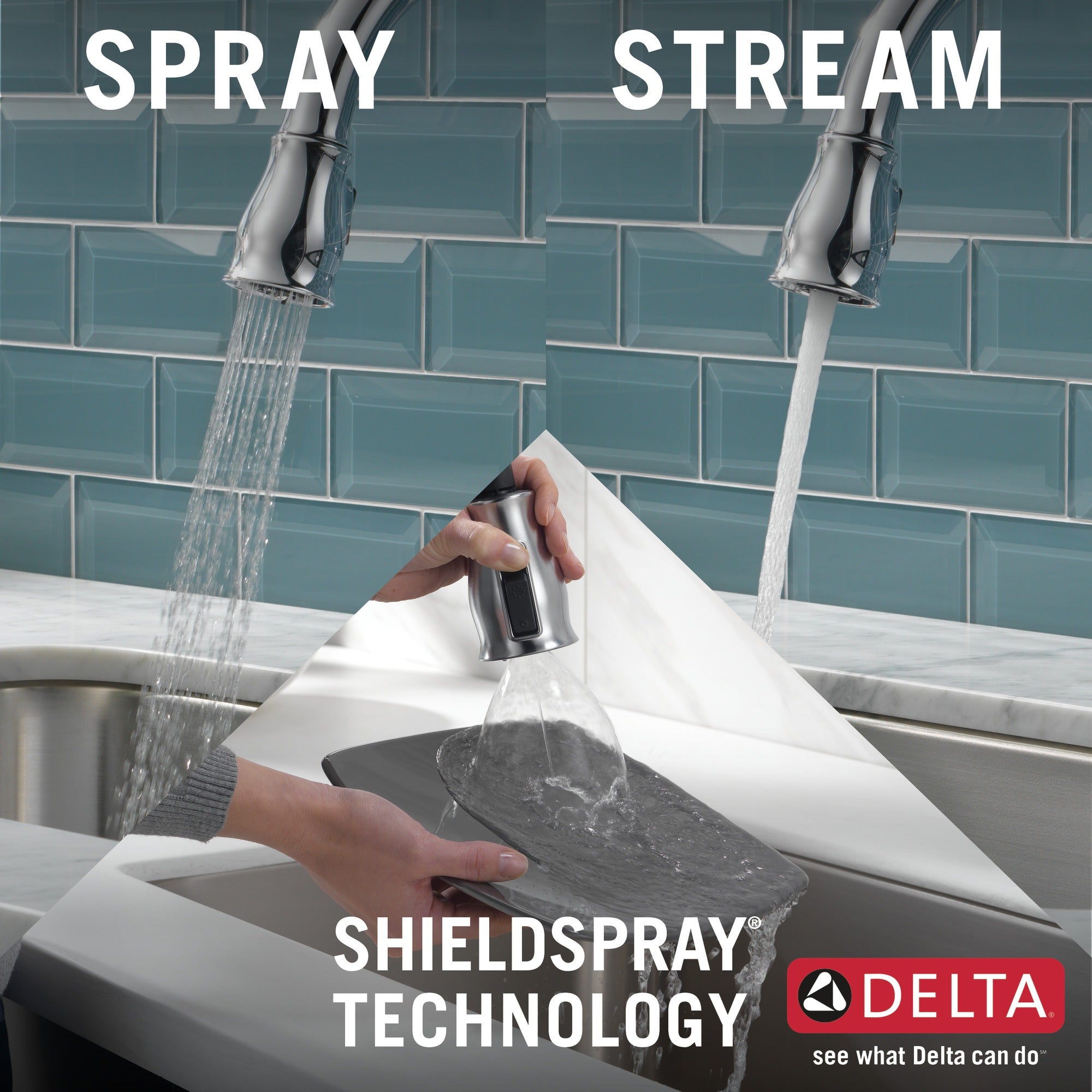 Delta Leland® VoiceIQ® Single Handle Pull-Down Faucet with Touch<sub>2</sub>O® Technology