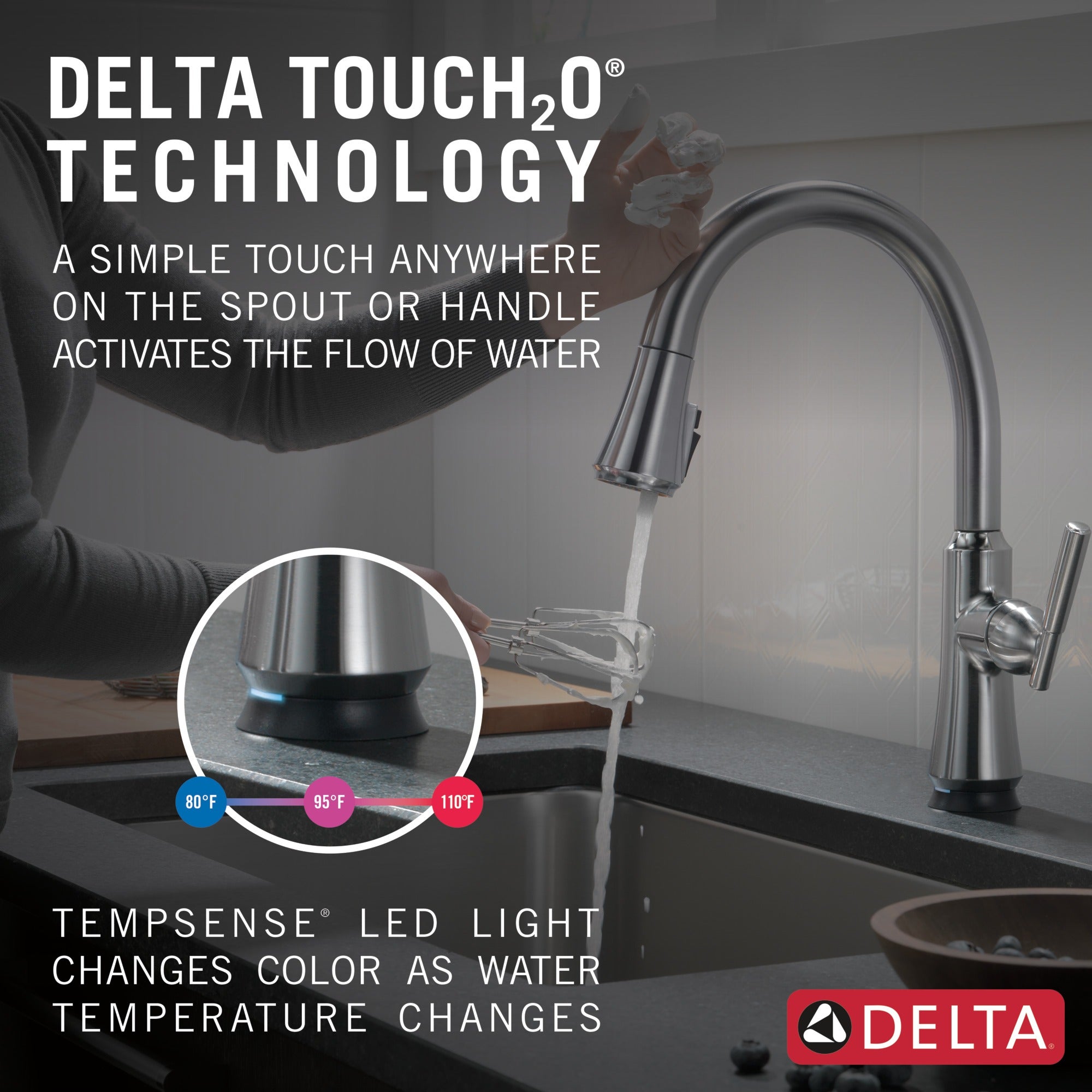 Delta Coranto® Single Handle Pull-Down Kitchen Faucet with Touch<sub>2</sub>O® Technology