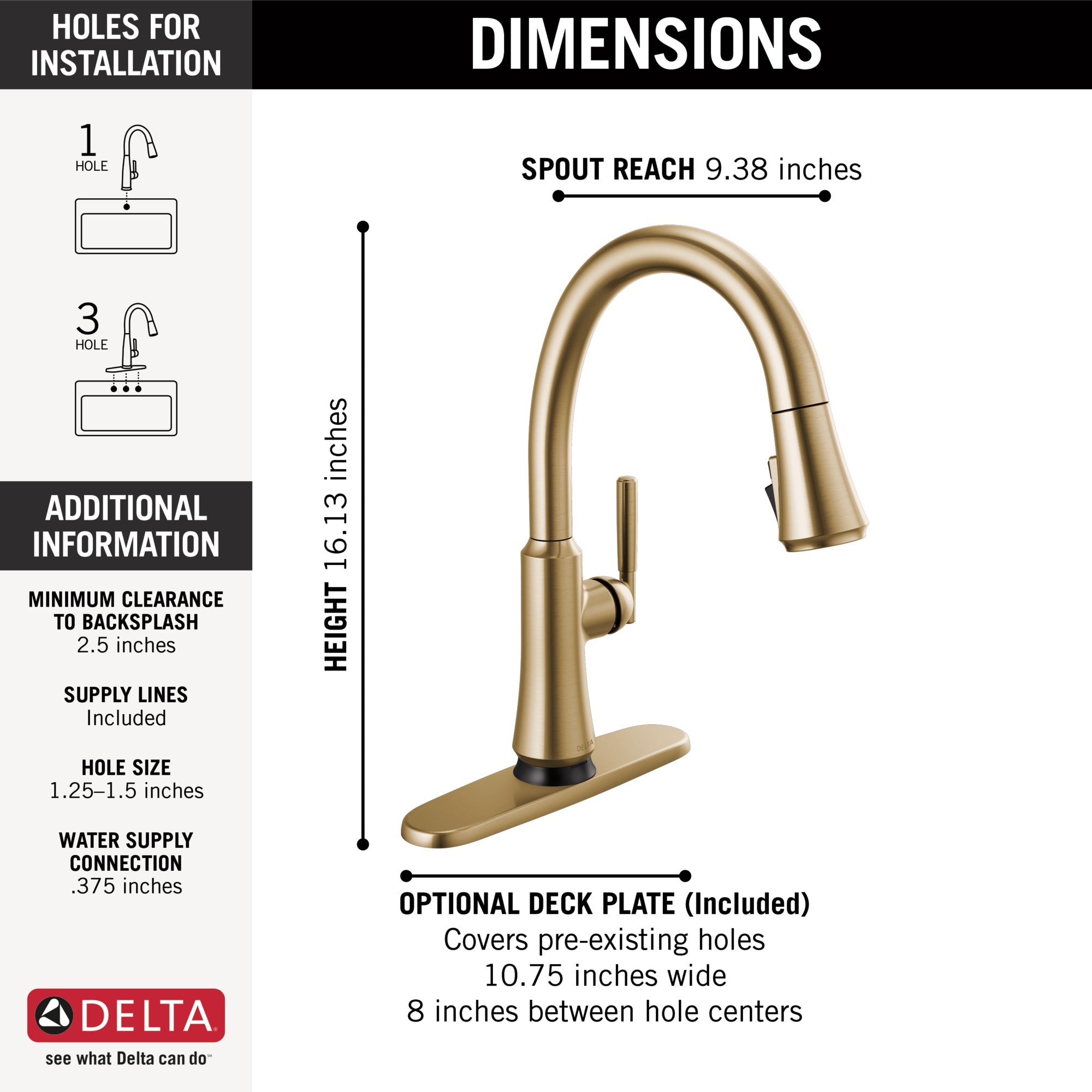 Delta Coranto® Single Handle Pull-Down Kitchen Faucet with Touch<sub>2</sub>O® Technology Technology