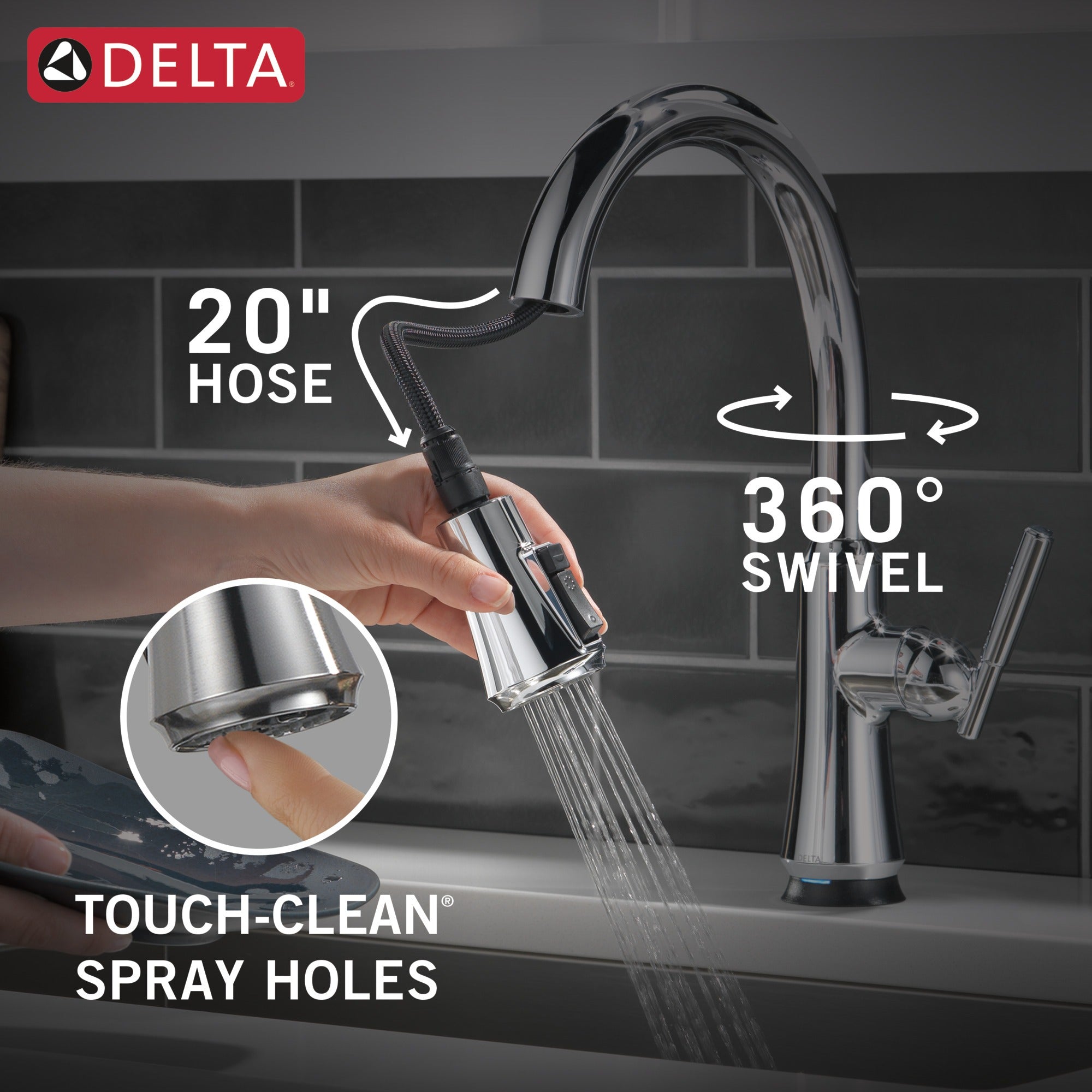 Delta Coranto® Single Handle Pull-Down Kitchen Faucet with Touch<sub>2</sub>O® Technology
