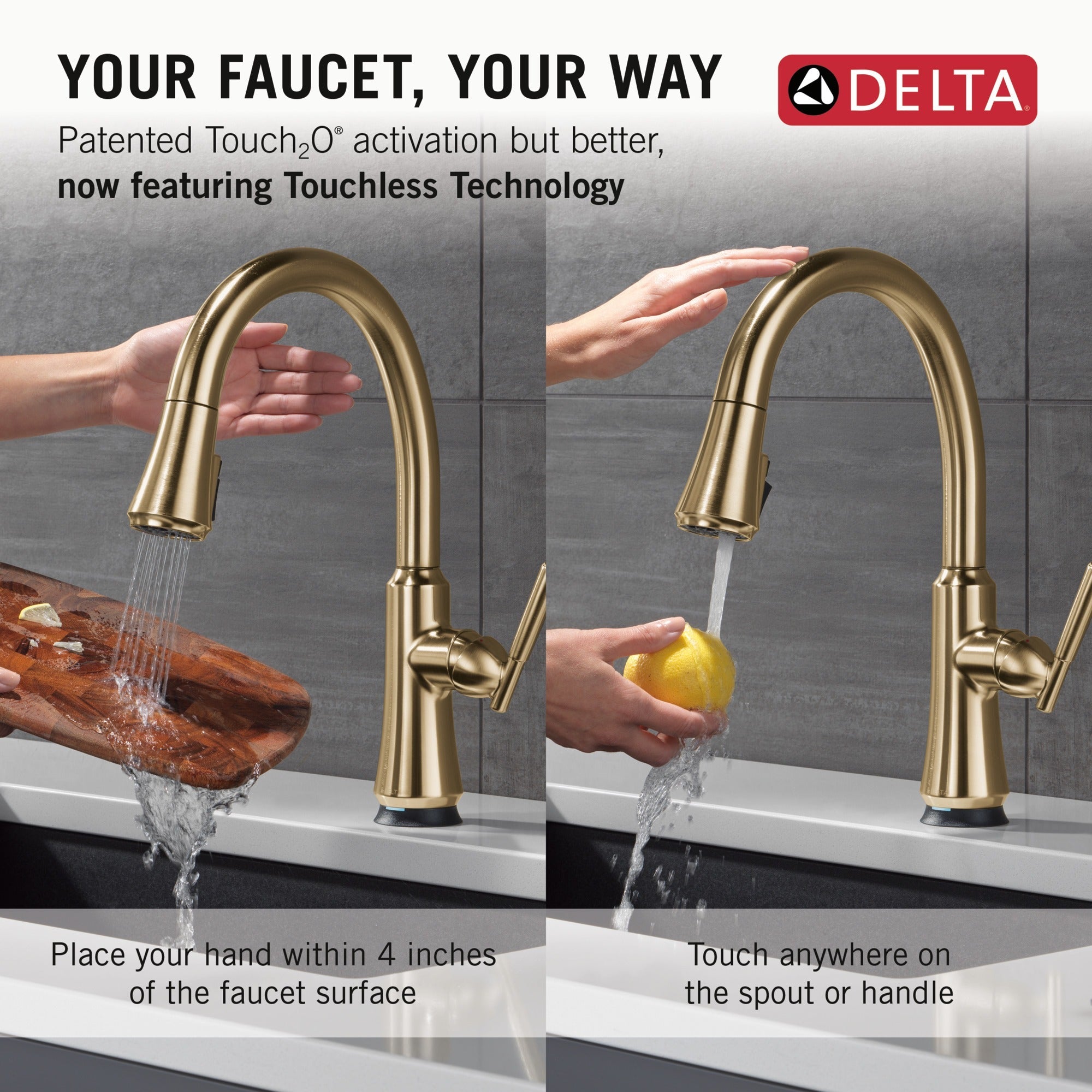 Delta Coranto® Touch<sub>2</sub>O® Technology Kitchen Faucet with Touchless Technology