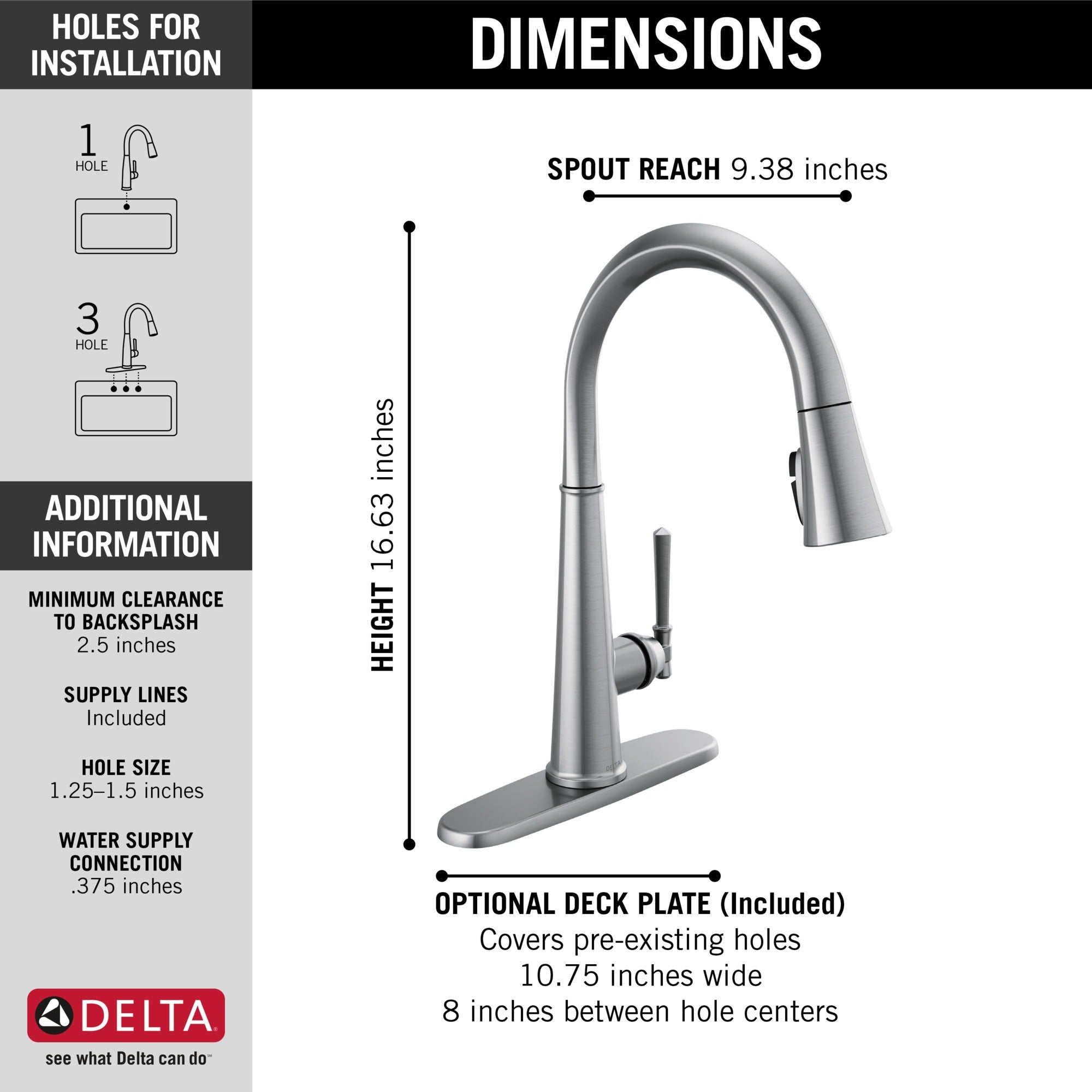 Delta Emmeline® Single Handle Pull-Down Kitchen Faucet