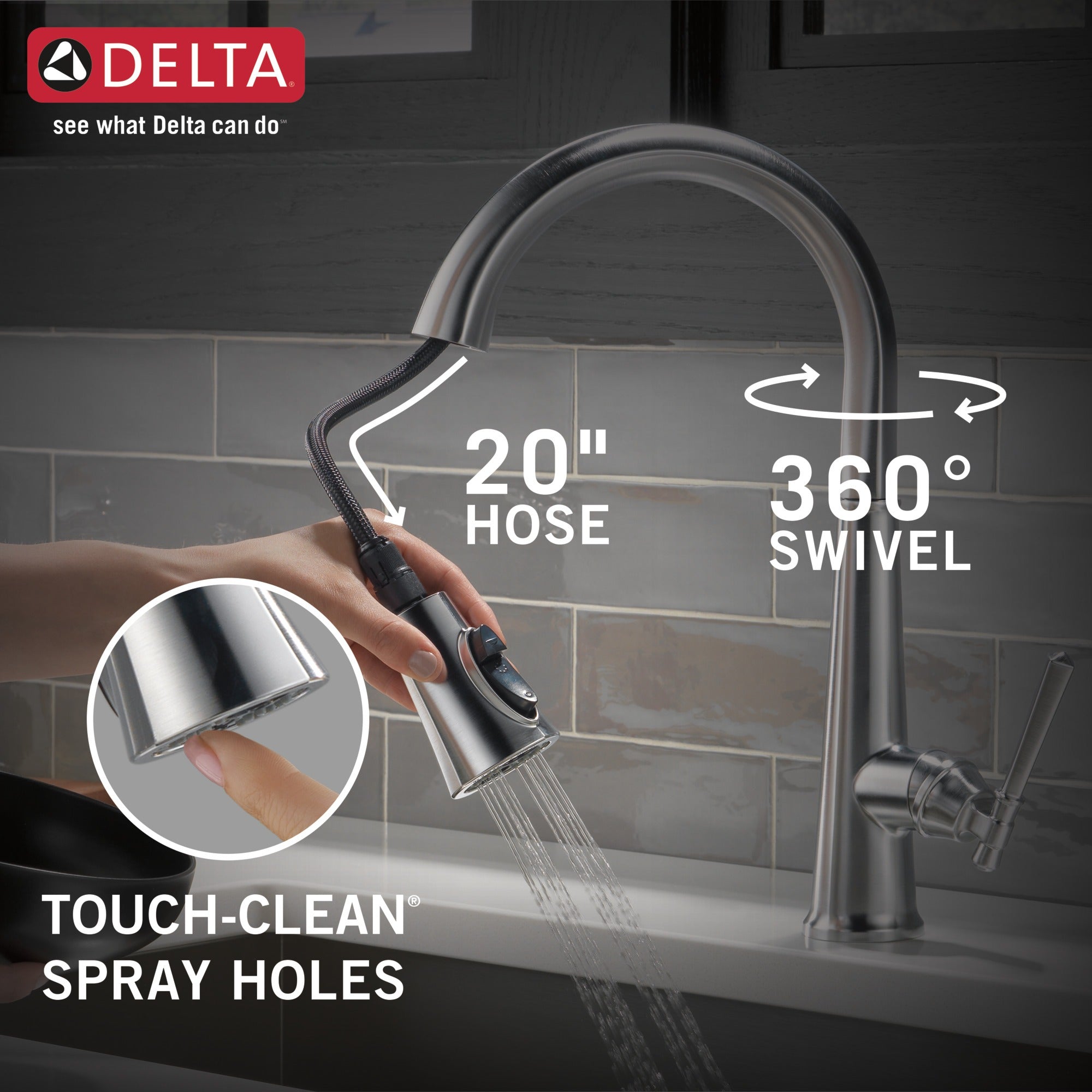 Delta Emmeline® Single Handle Pull-Down Kitchen Faucet