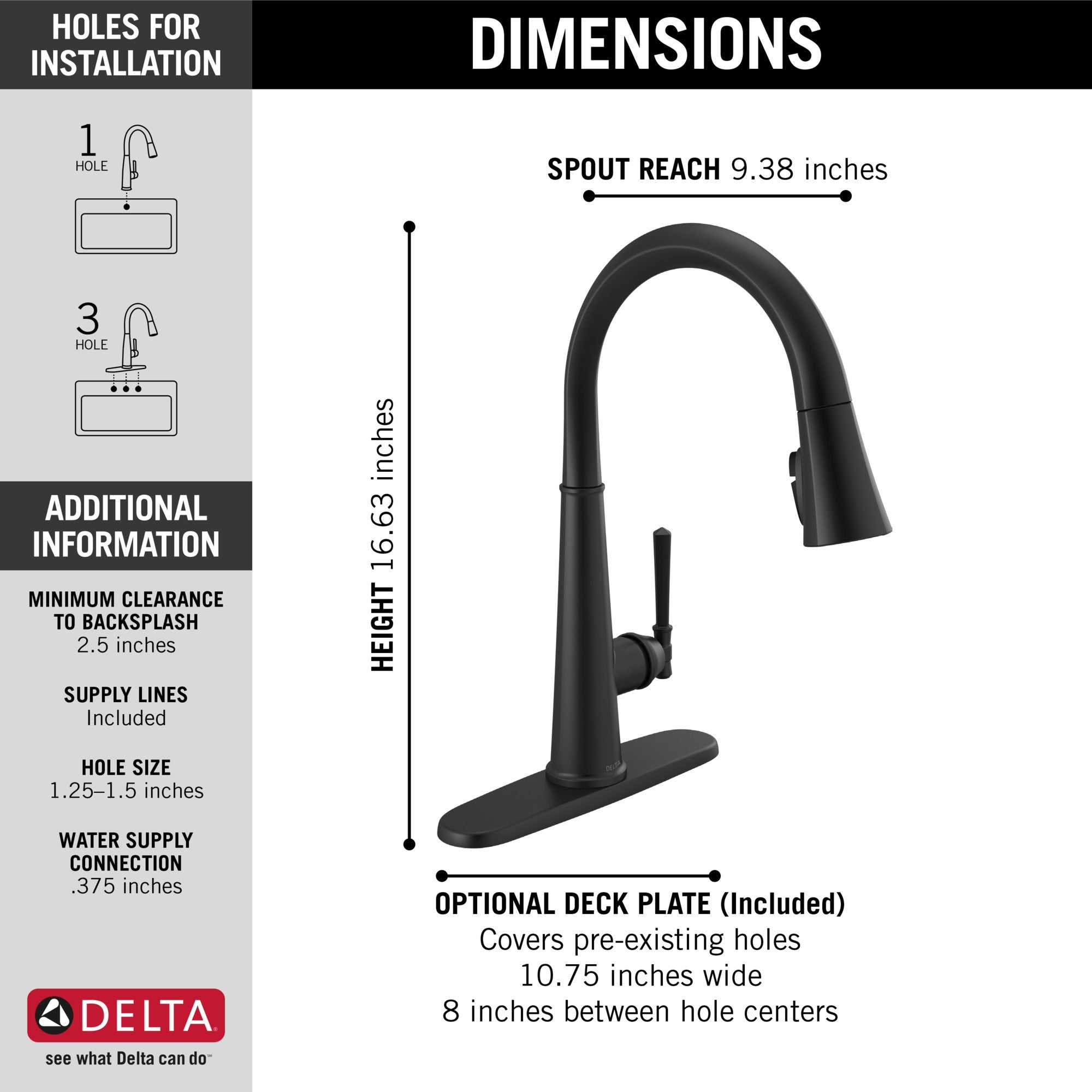 Delta Emmeline® Single Handle Pull-Down Kitchen Faucet