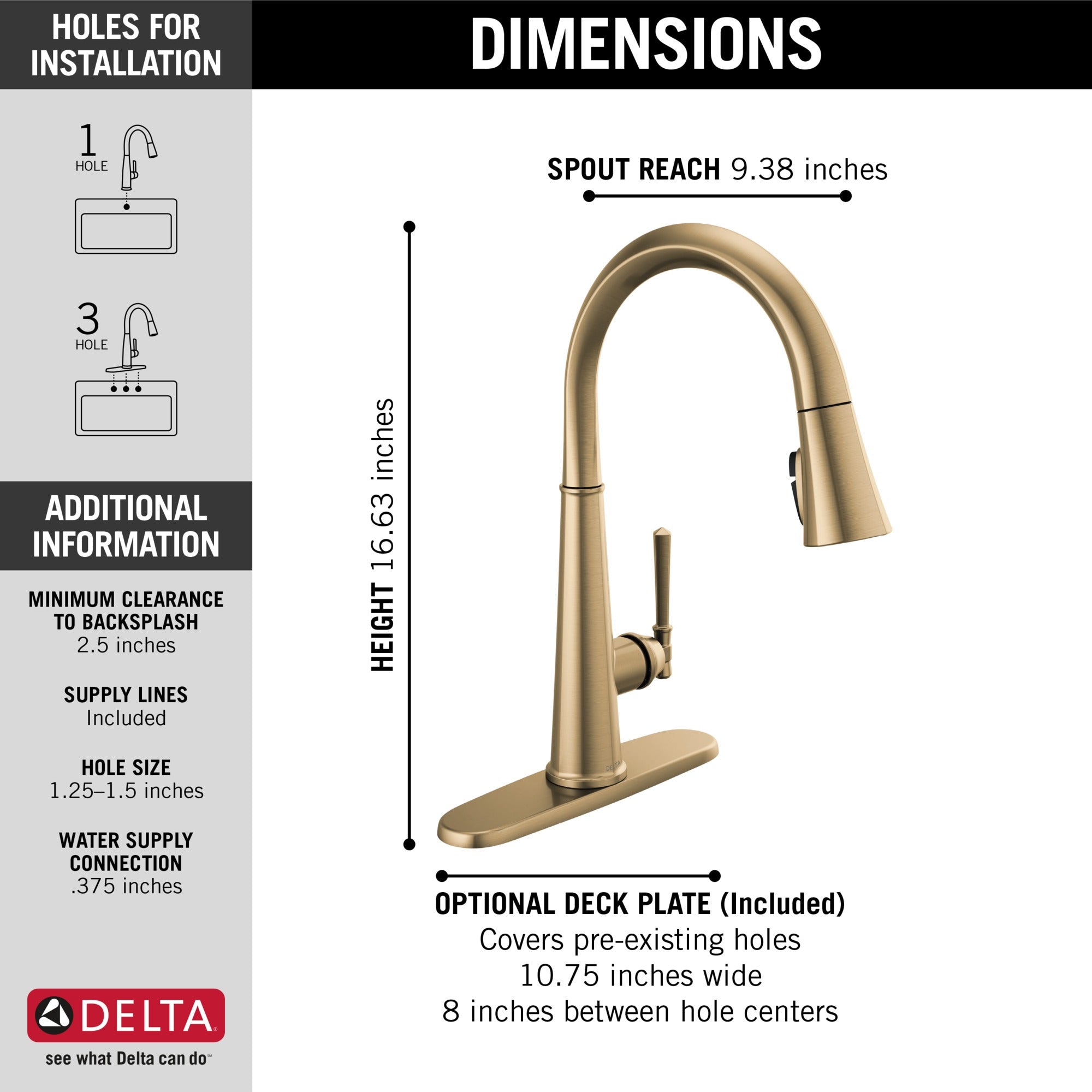 Delta Emmeline® Single Handle Pull-Down Kitchen Faucet