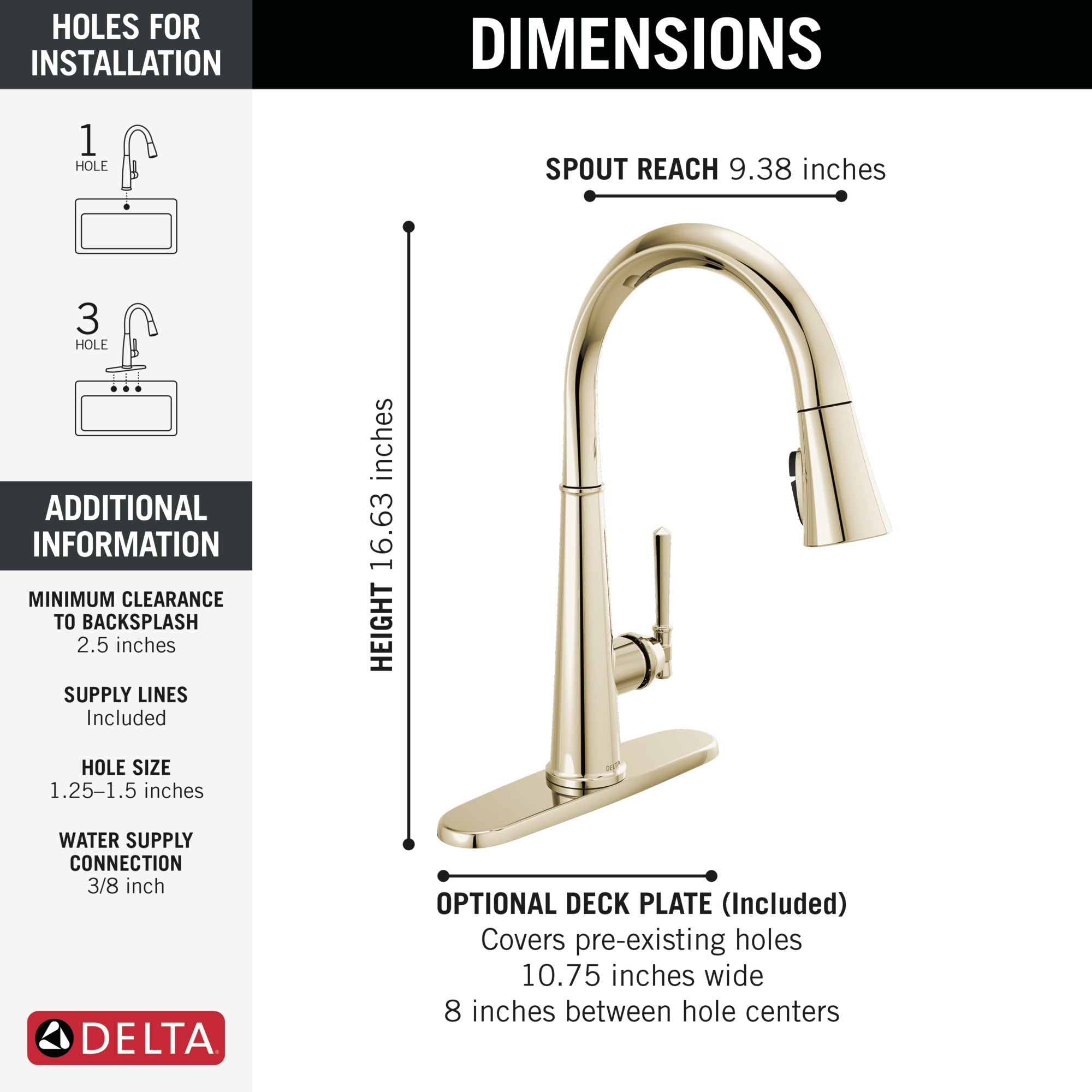 Delta Emmeline® Single Handle Pull-Down Kitchen Faucet