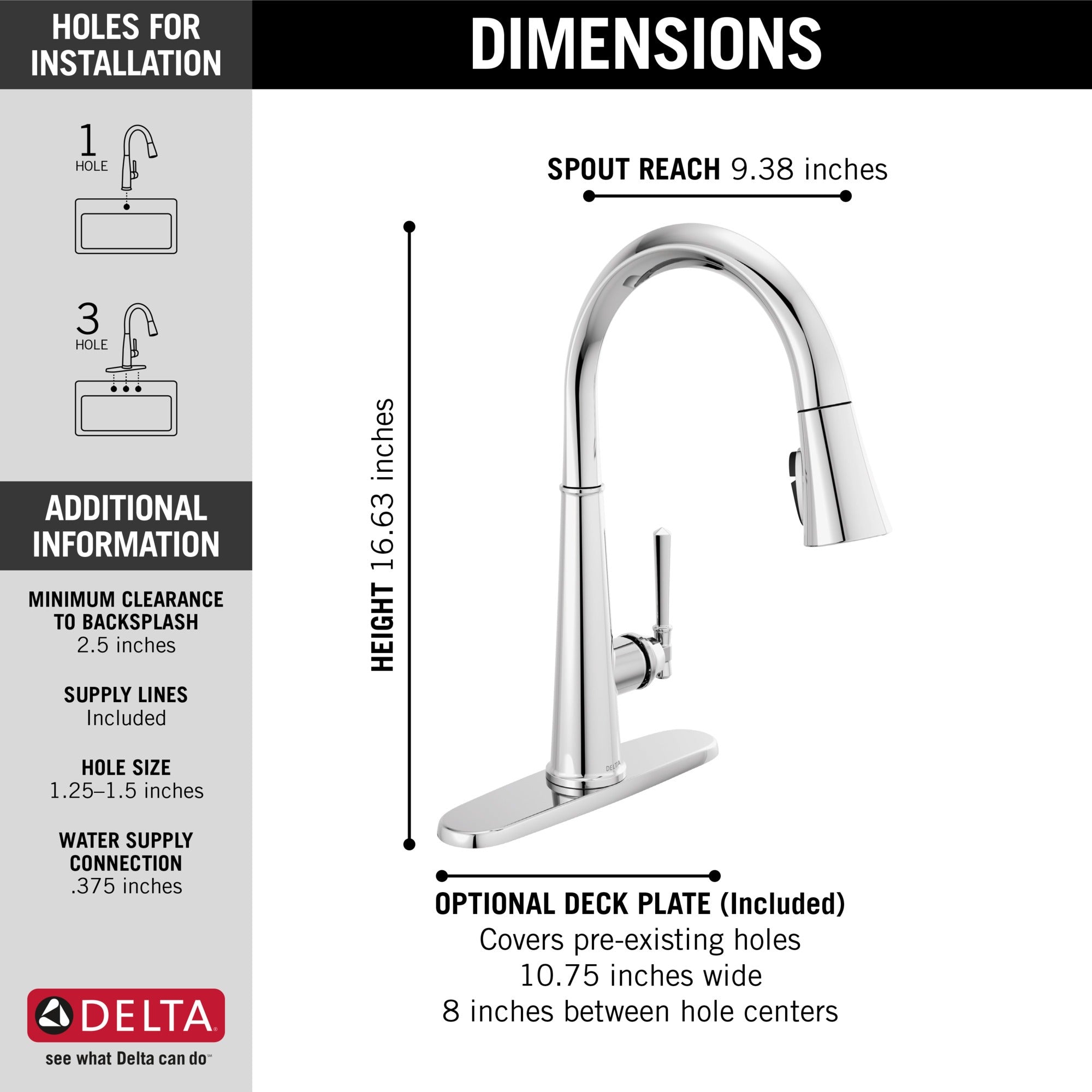Delta Emmeline® Single Handle Pull-Down Kitchen Faucet