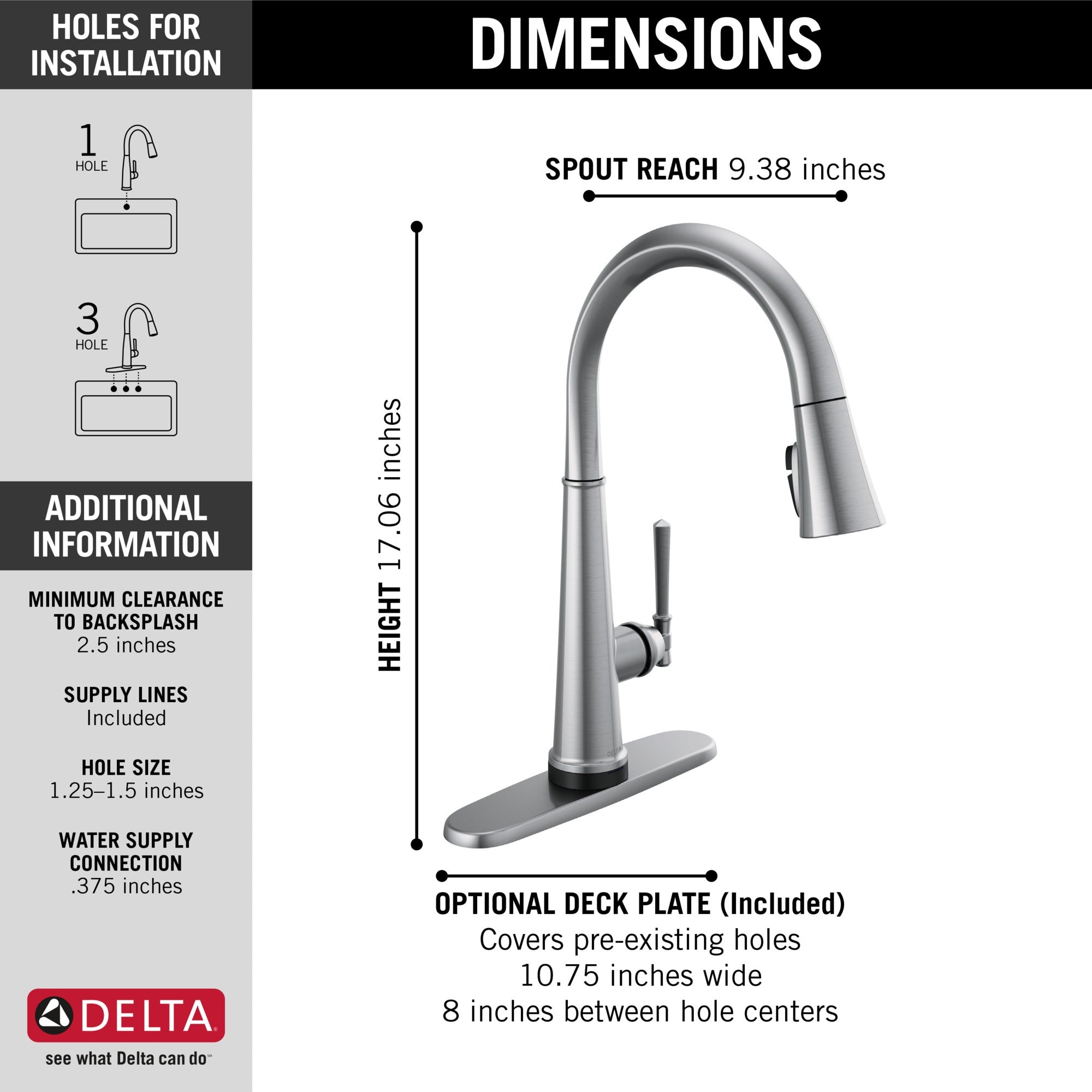 Delta Emmeline® Single Handle Pull-Down Kitchen Faucet with Touch<sub>2</sub>O® Technology