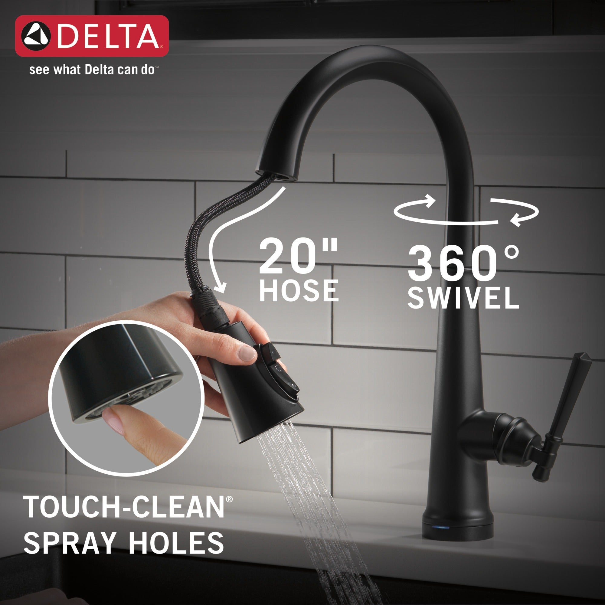 Delta Emmeline® Single Handle Pull-Down Kitchen Faucet with Touch<sub>2</sub>O® Technology