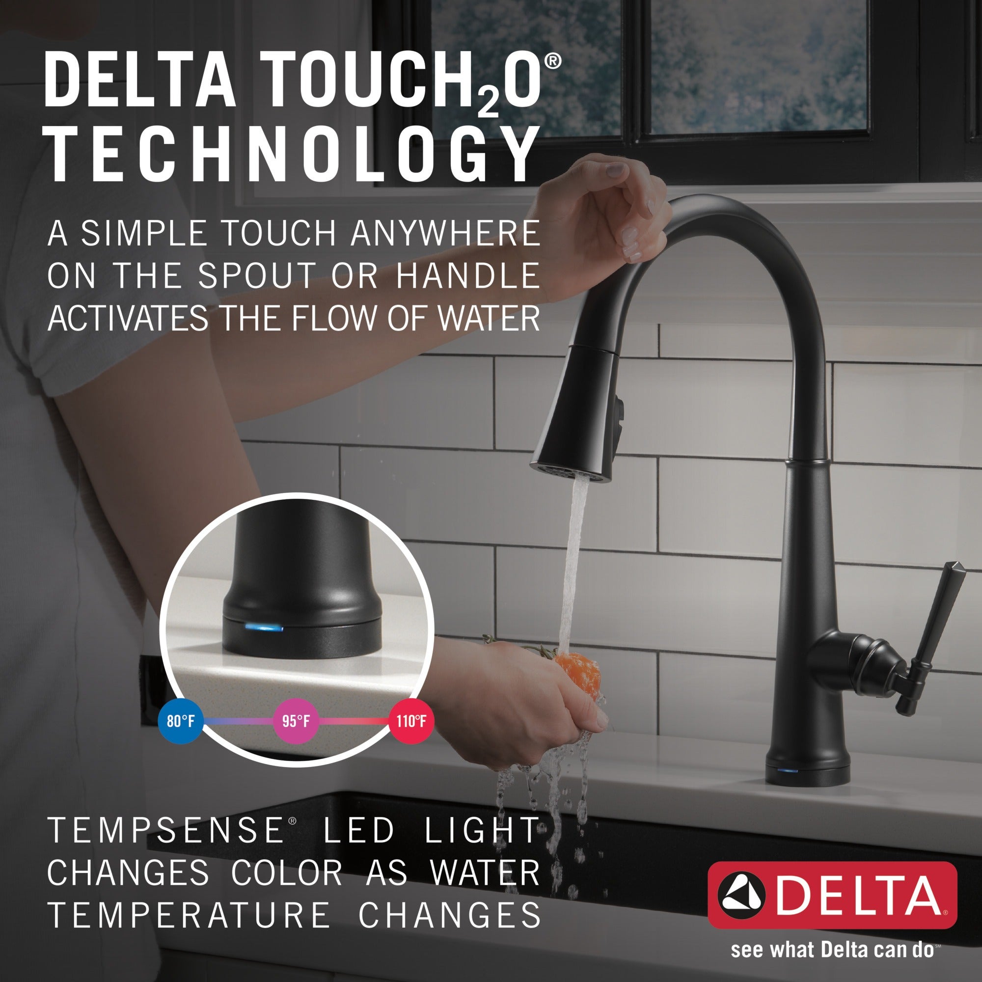 Delta Emmeline® Single Handle Pull-Down Kitchen Faucet with Touch<sub>2</sub>O® Technology