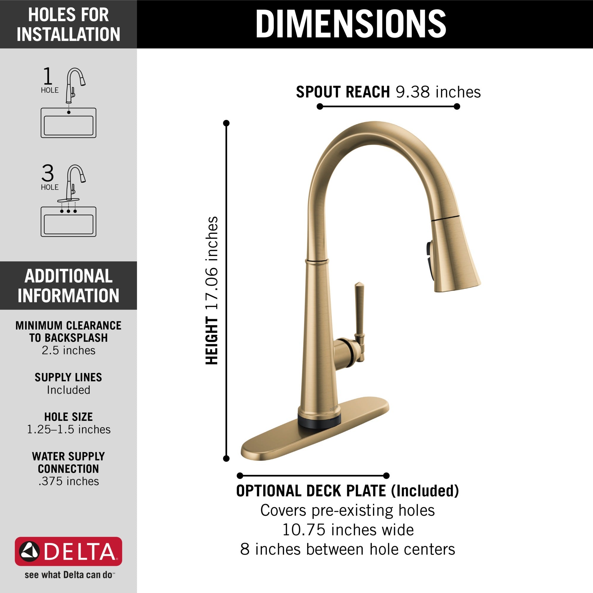 Delta Emmeline® Single Handle Pull-Down Kitchen Faucet with Touch<sub>2</sub>O® Technology